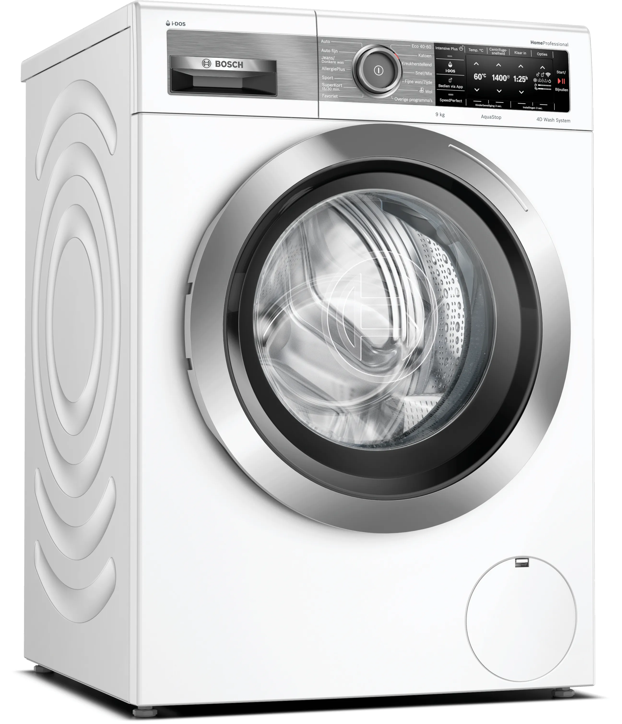 HomeProfessional Wasmachine, voorlader 9 kg 1400 rpm, White