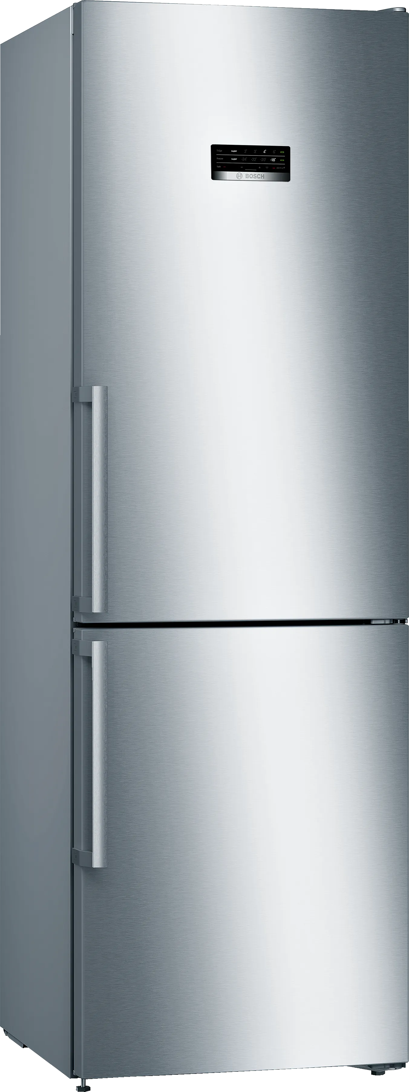 Серия 4 Отдельностоящий холодильник с нижней морозильной камерой 186 x 60 cm Нерж. ст. легкой очистки 