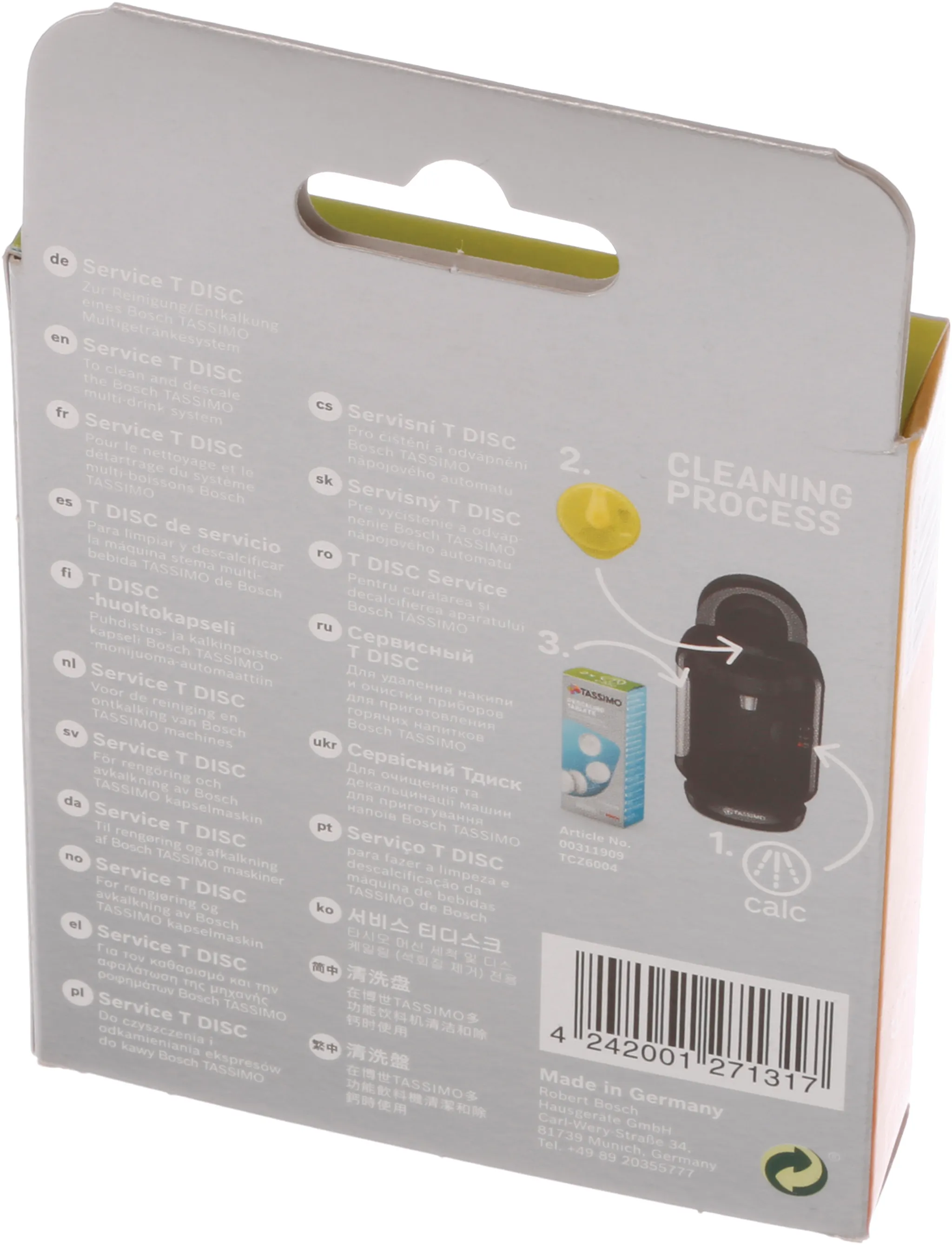 Genuine Bosch Tassimo Coffee Machine Cleaning Pod Disc - T20, T40, T65 & T85