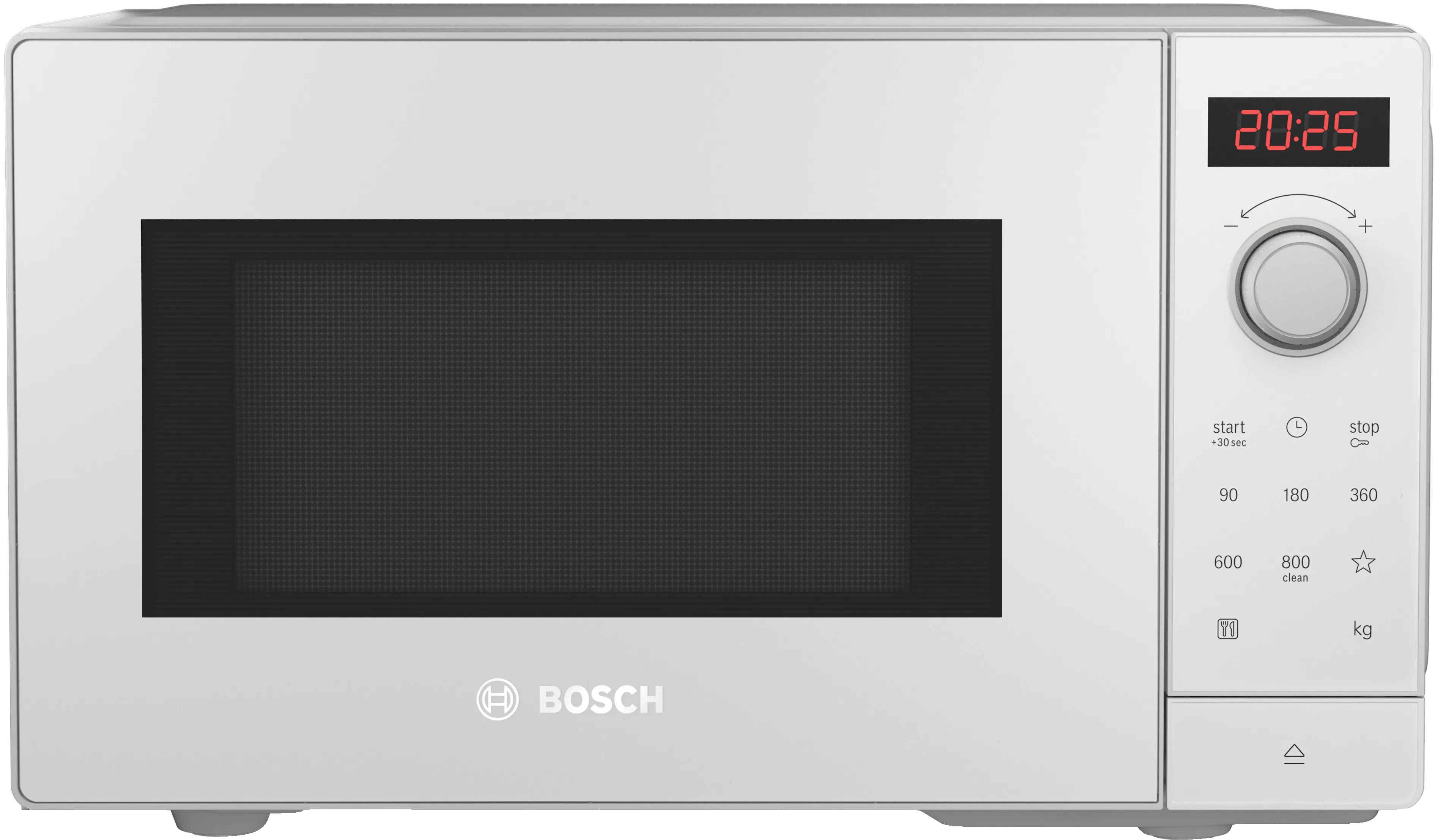 Microondas Bosch FEL023MS2 | 20L | 800W | 1000W Grill | Antihuellas |  Negro-Inox | Serie 2