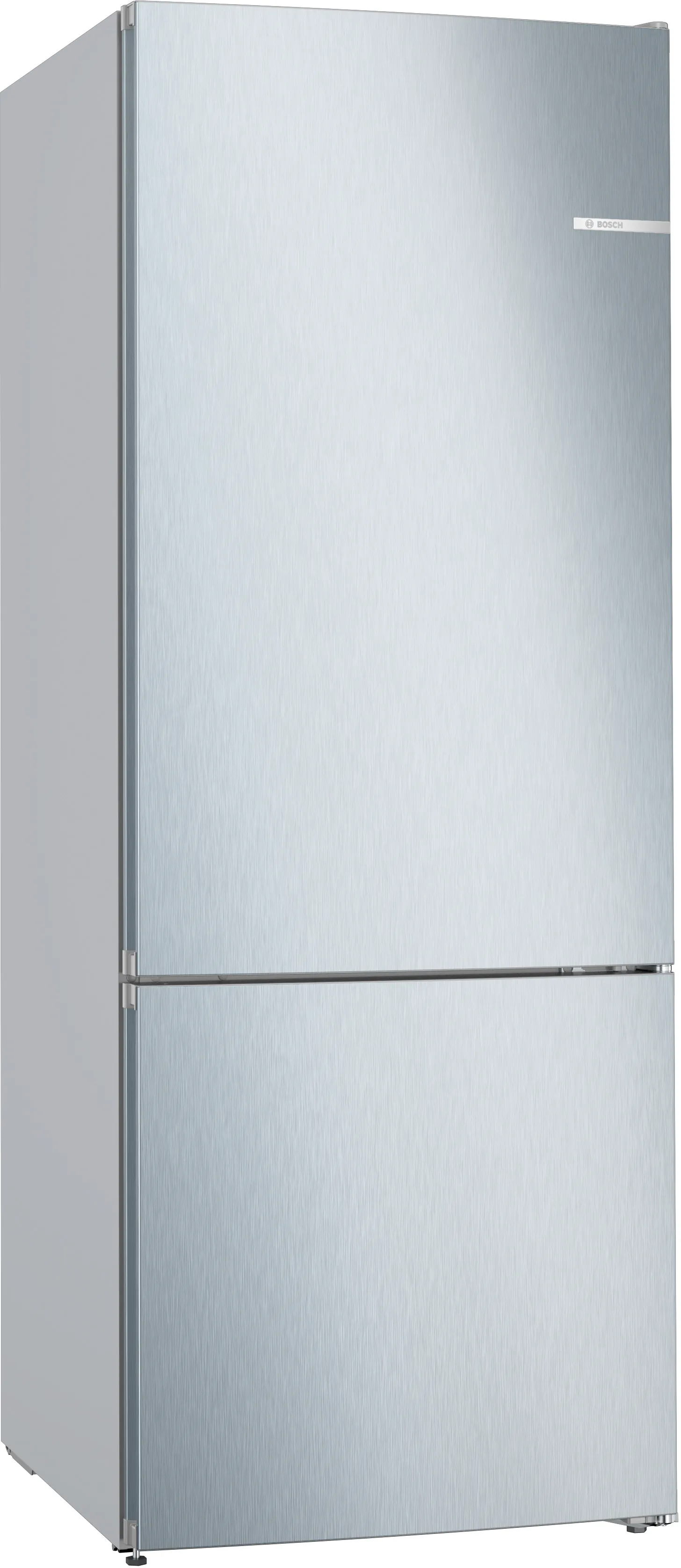 Series 4 free-standing fridge-freezer with freezer at bottom 186 x 70 cm Stainless steel look 
