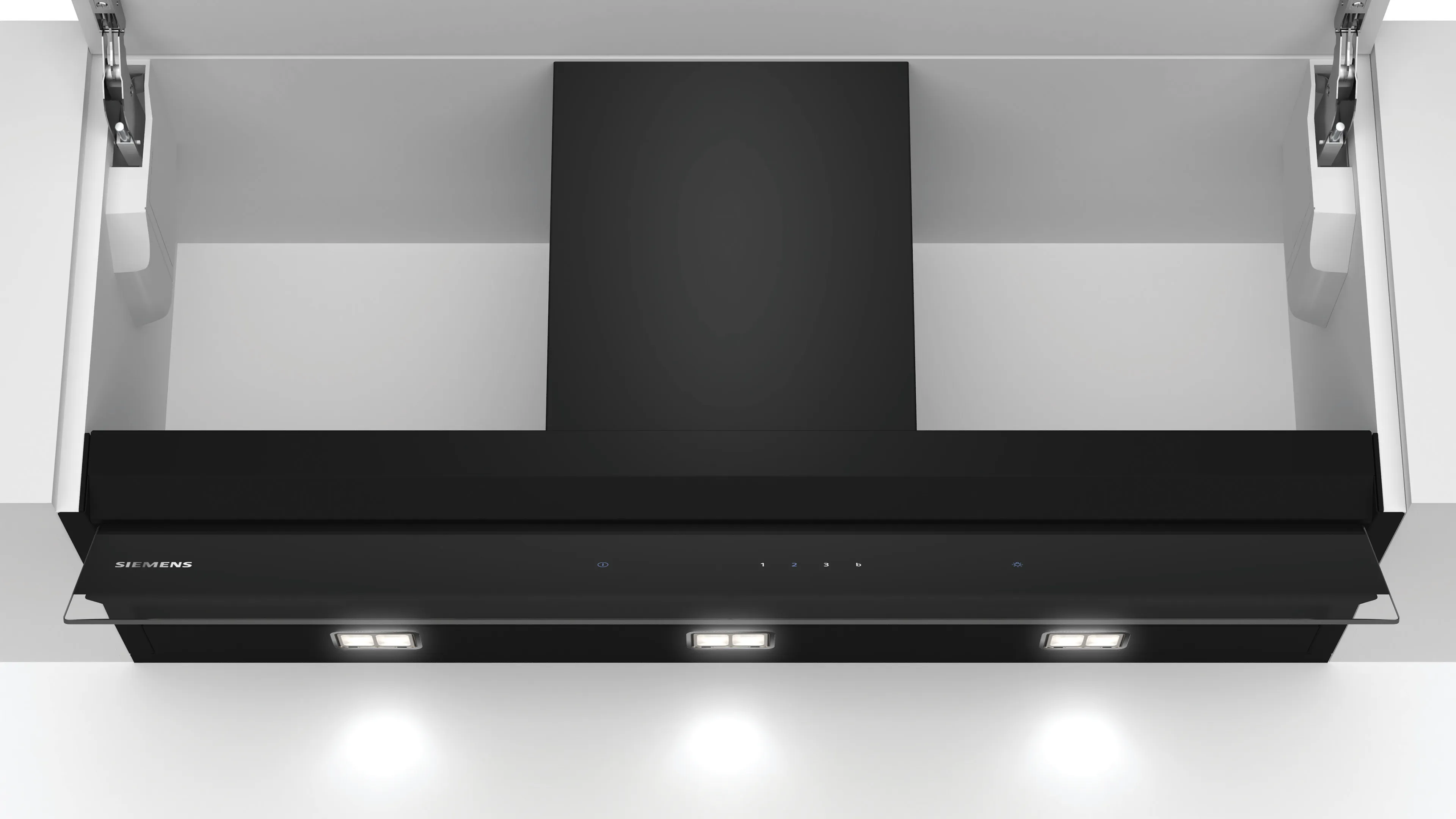 iQ500 Hotte design intégré 90 cm Noir avec finition en verre 