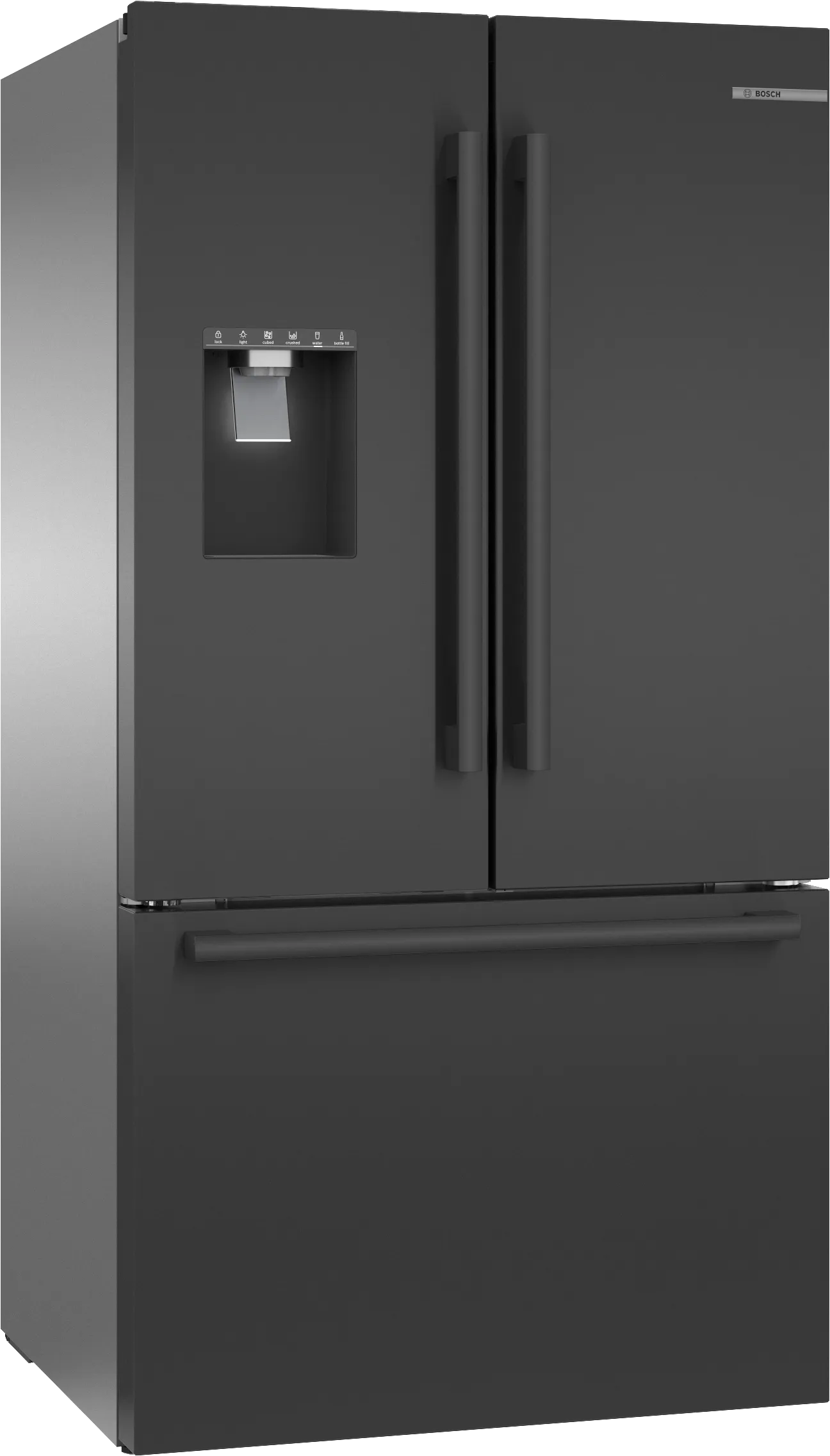 500 Series French Door Bottom Mount 36'' Brushed steel anti-fingerprint, Black stainless steel 