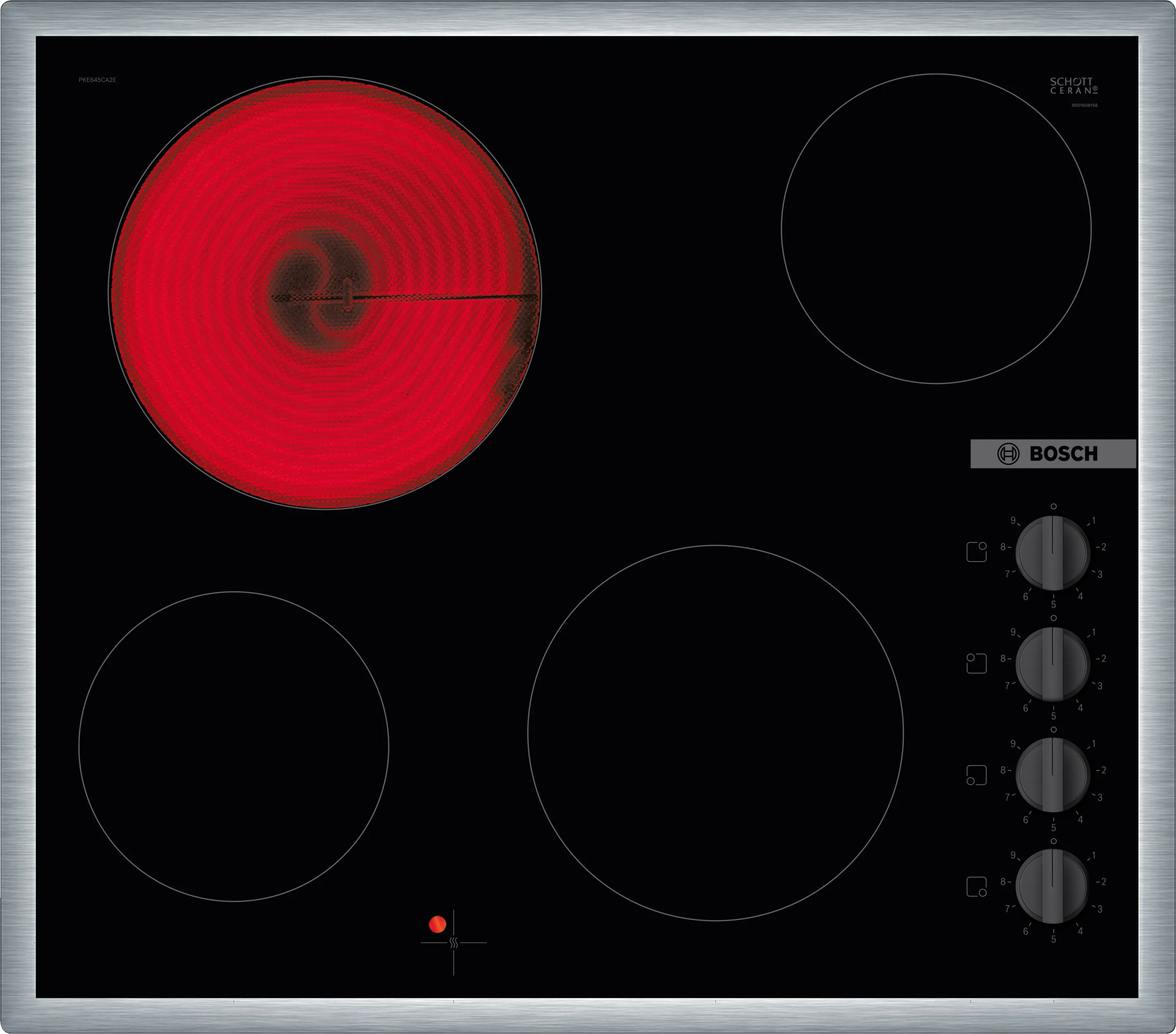 Series 2 Electric hob 60 cm Black, surface mount with frame 