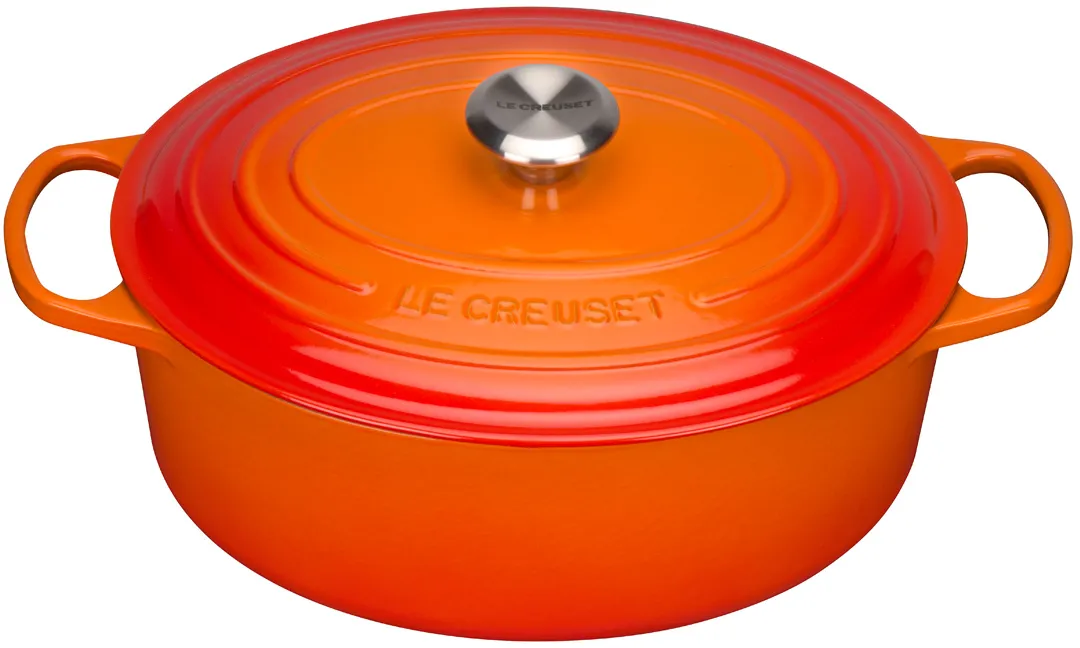 Le Creuset Serie Signature, Bräter Oval, Ofenrot, ø 31 cm