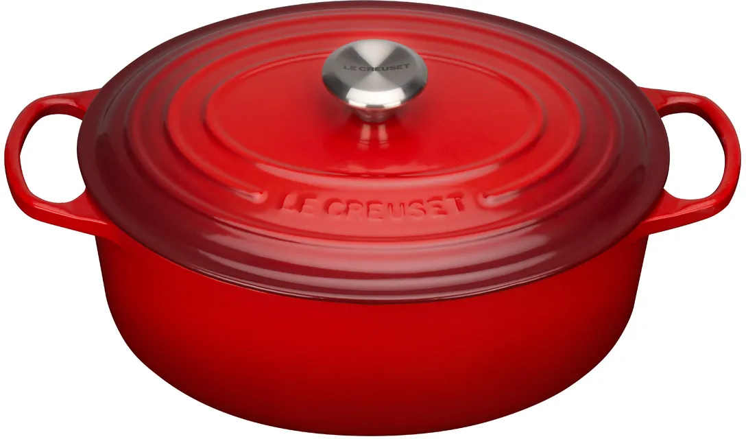 Le Creuset Serie Signature, Bräter Oval, Kirschrot, ø 31 cm
