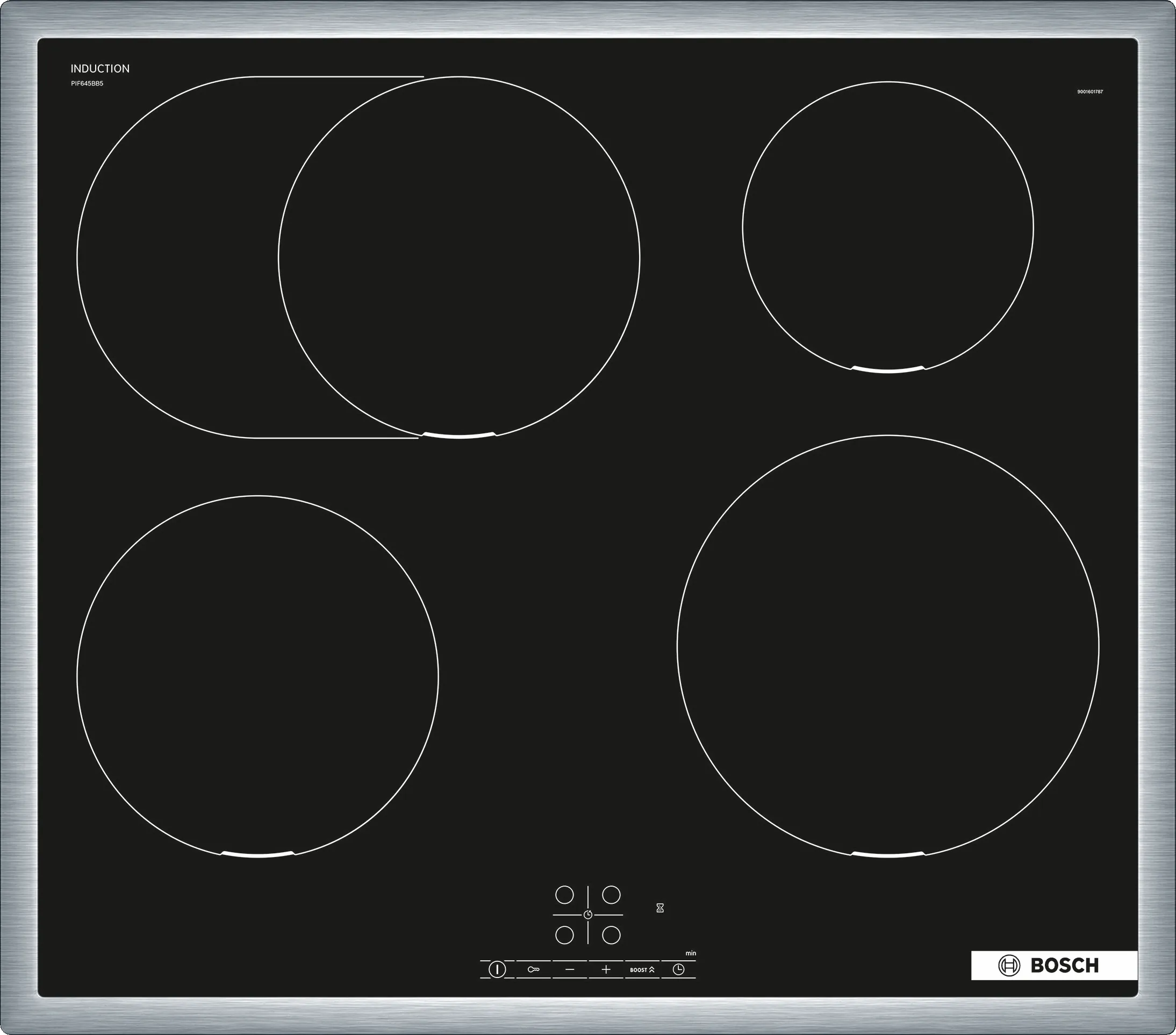 Serija 4 Indukciona ploča za kuvanje 60 cm Crna, ugradnja sa okvirom 