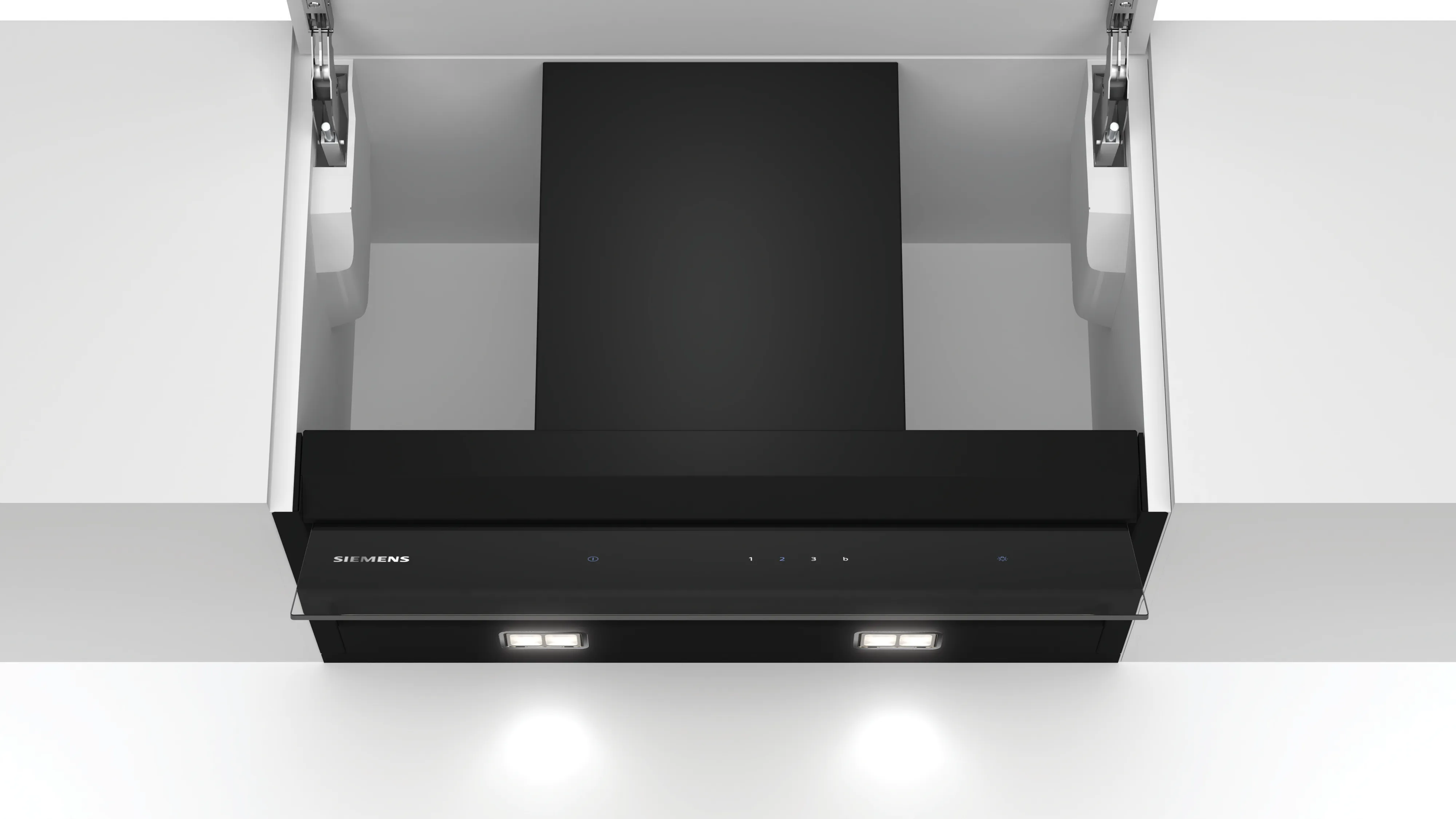 iQ500 Hotte design intégré 60 cm Noir avec finition en verre 
