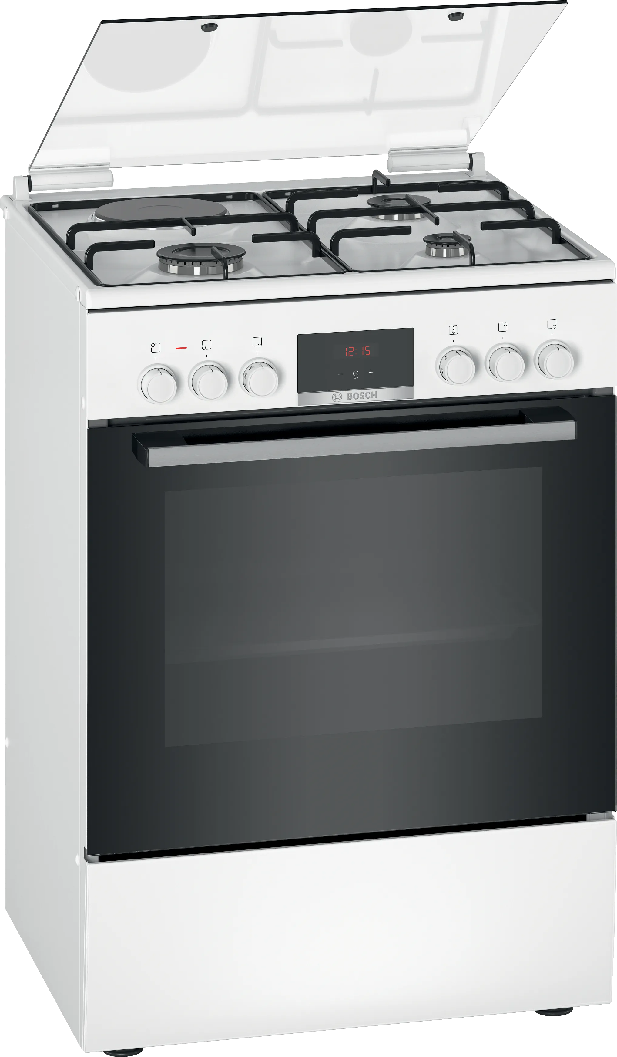 Série 4 Cuisinière indépendante à gaz et four électrique Blanc 