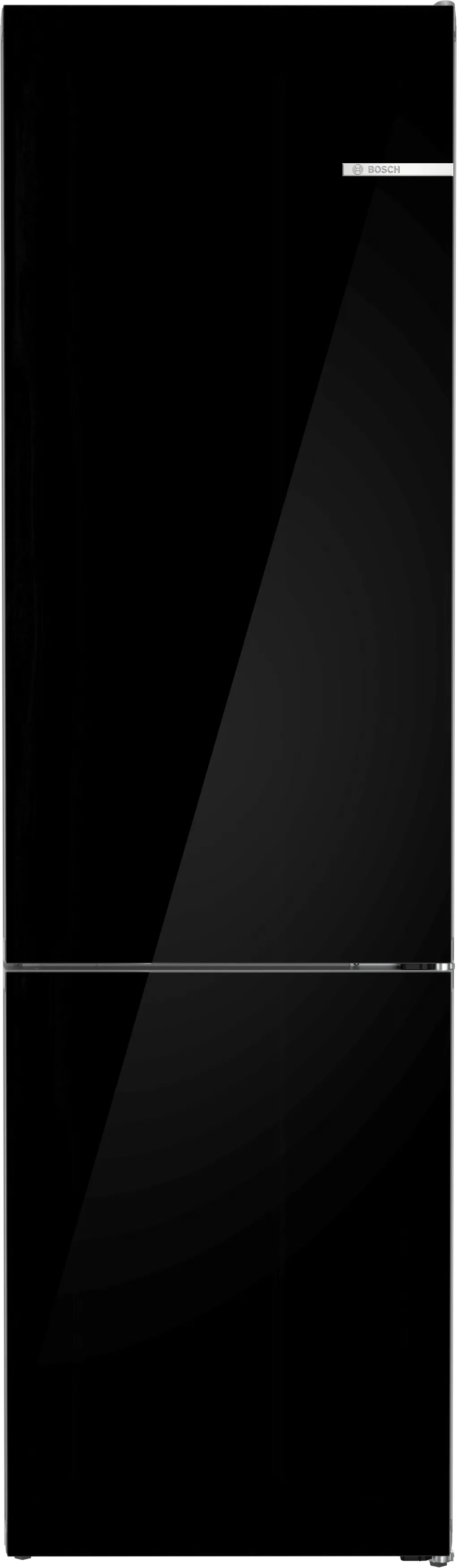 Serie 6 Prostostoječ hladilnik z zamrzovalnikom spodaj, steklena vrata 203 x 60 cm Črna 