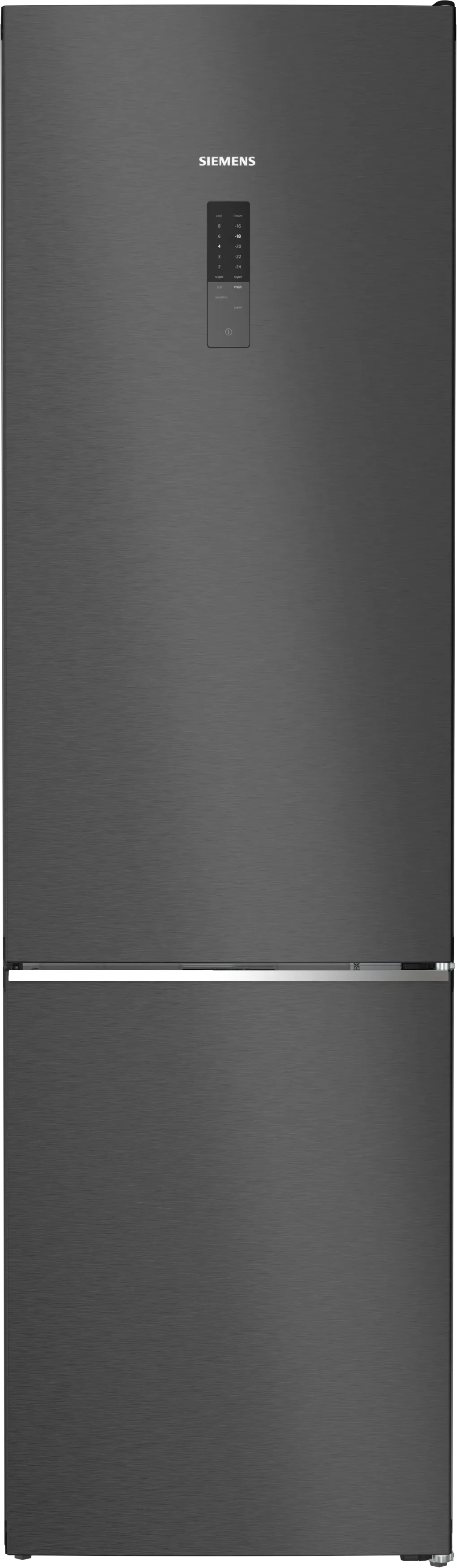 iQ500 Vrijstaande koel-vriescombinatie 203 x 60 cm Geborsteld zwart staal anti-fingerprint, Total noFrost