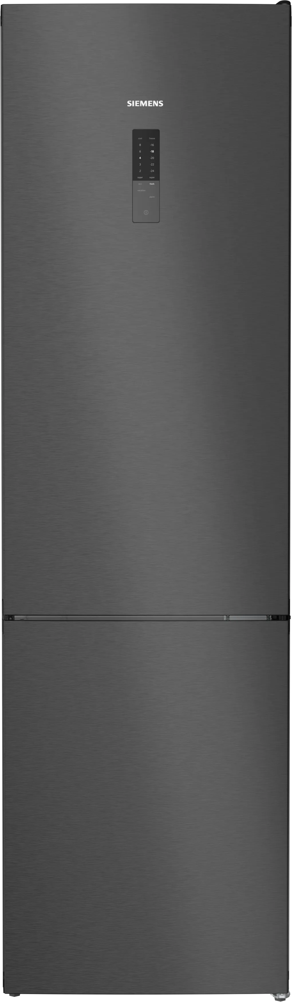 iQ300 Free-standing fridge-freezer with freezer at bottom 203 x 60 cm Black stainless steel 