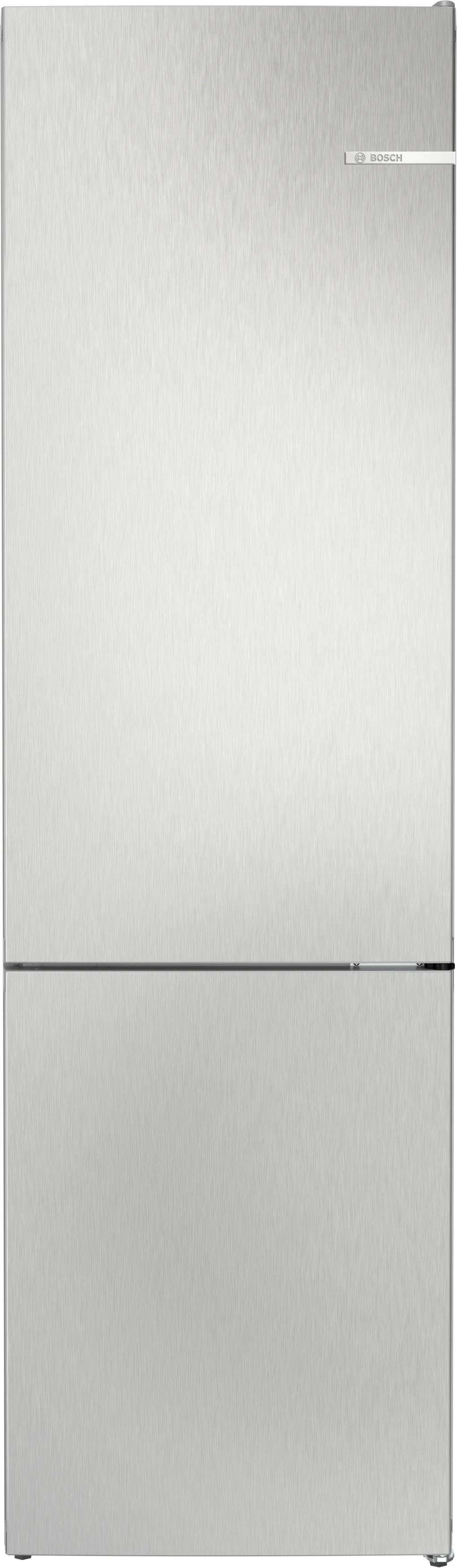 Series 4 free-standing fridge-freezer with freezer at bottom 203 x 60 cm Stainless steel look 