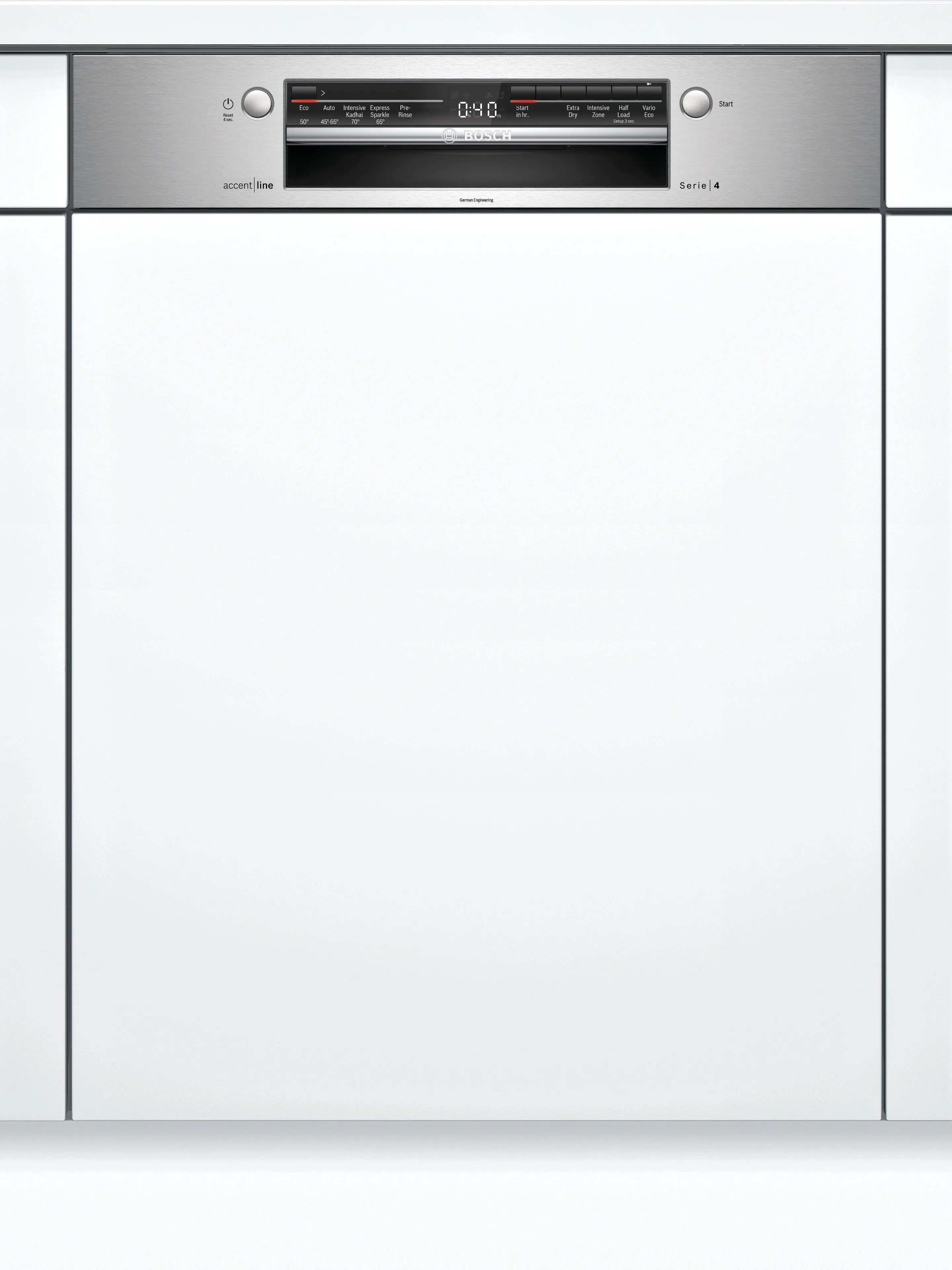 Series 4 semi-integrated dishwasher 60 cm Stainless steel
