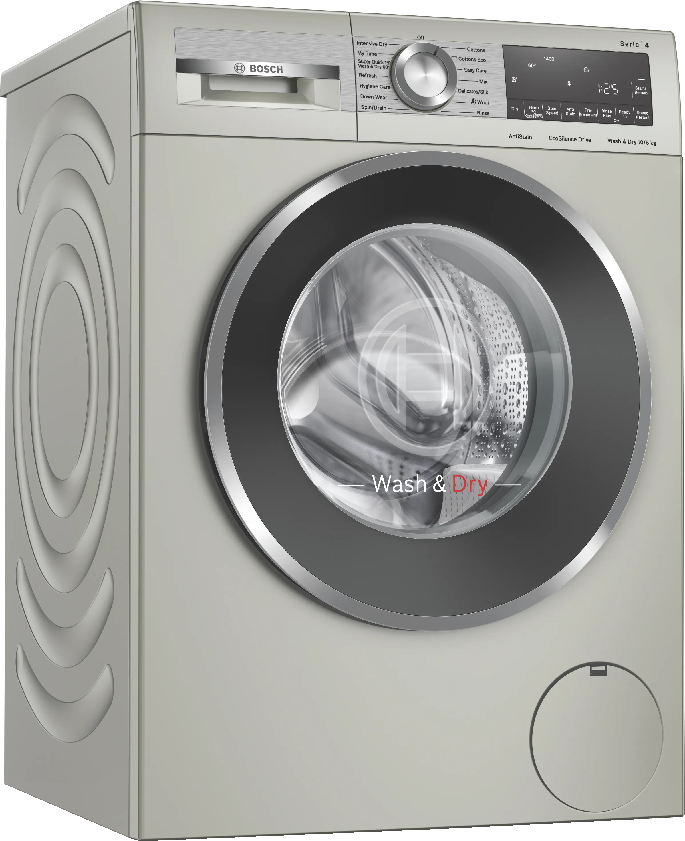 Series 4 Washer Dryer 10/6 kg , Silver inox 