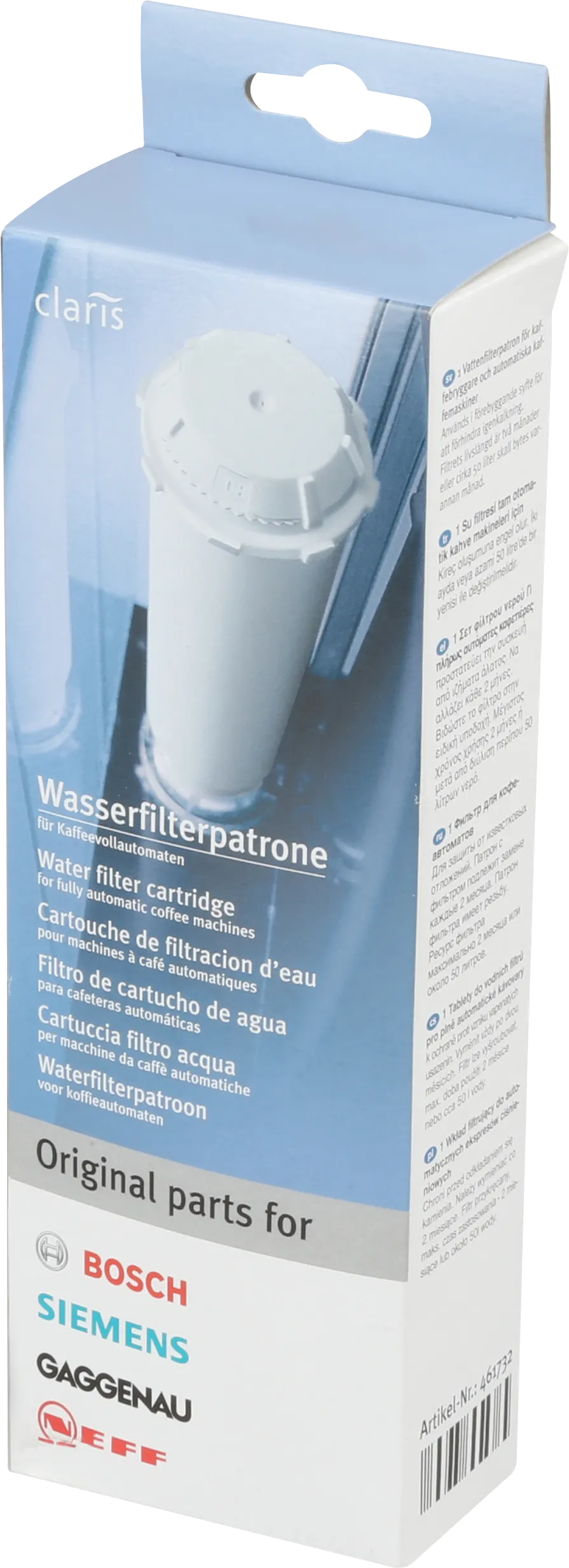 Claris Waterfilter voor volautomatische koffiemachines 