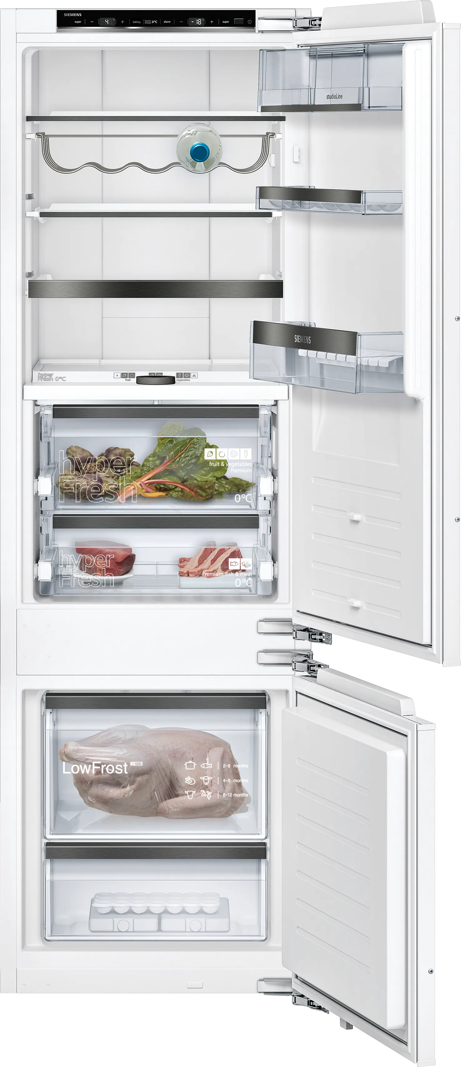 iQ700 Integreerbare koel-vriescombinatie met bottom-freezer 177.2 x 55.8 cm softClose vlakscharnier 