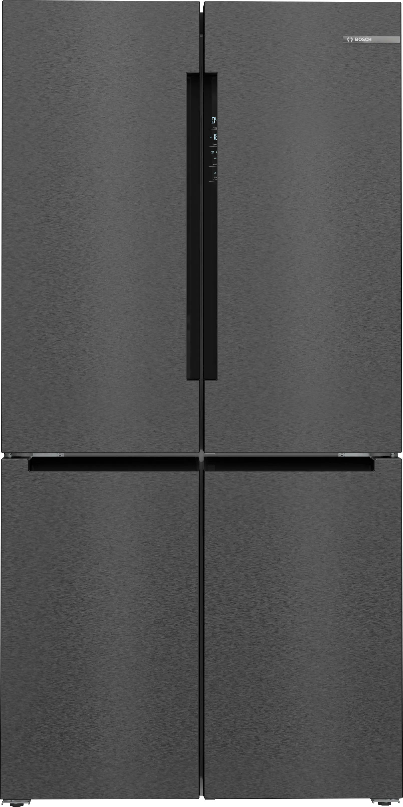 Series 4 French door bottom freezer, multi door 183 x 90.5 cm Black stainless steel 