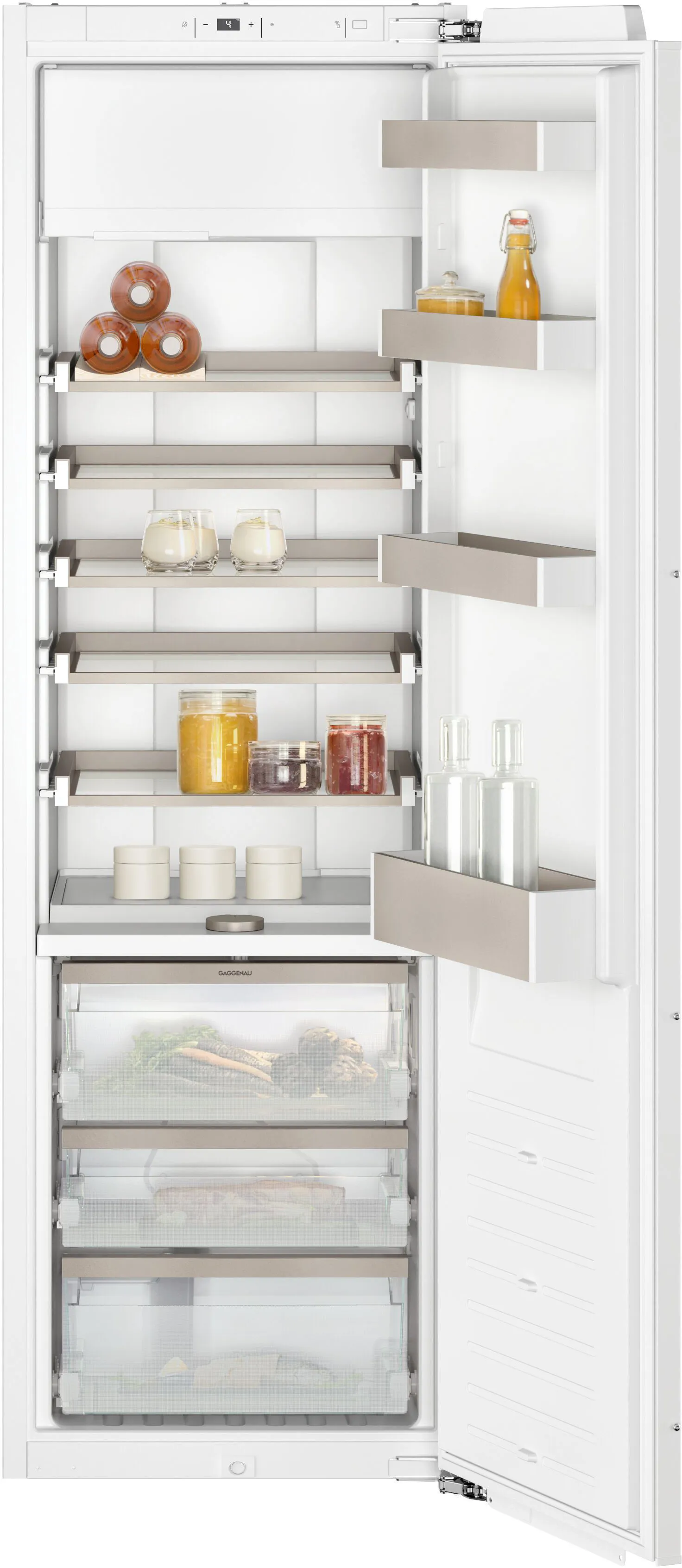 200 series Integreerbare Vario koelkast met diepvriesgedeelte 177.5 x 56 cm Soft close vlakscharnier 
