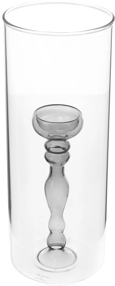 Serax Windlichtvase , 29 cm hoch, transpartent, grau 