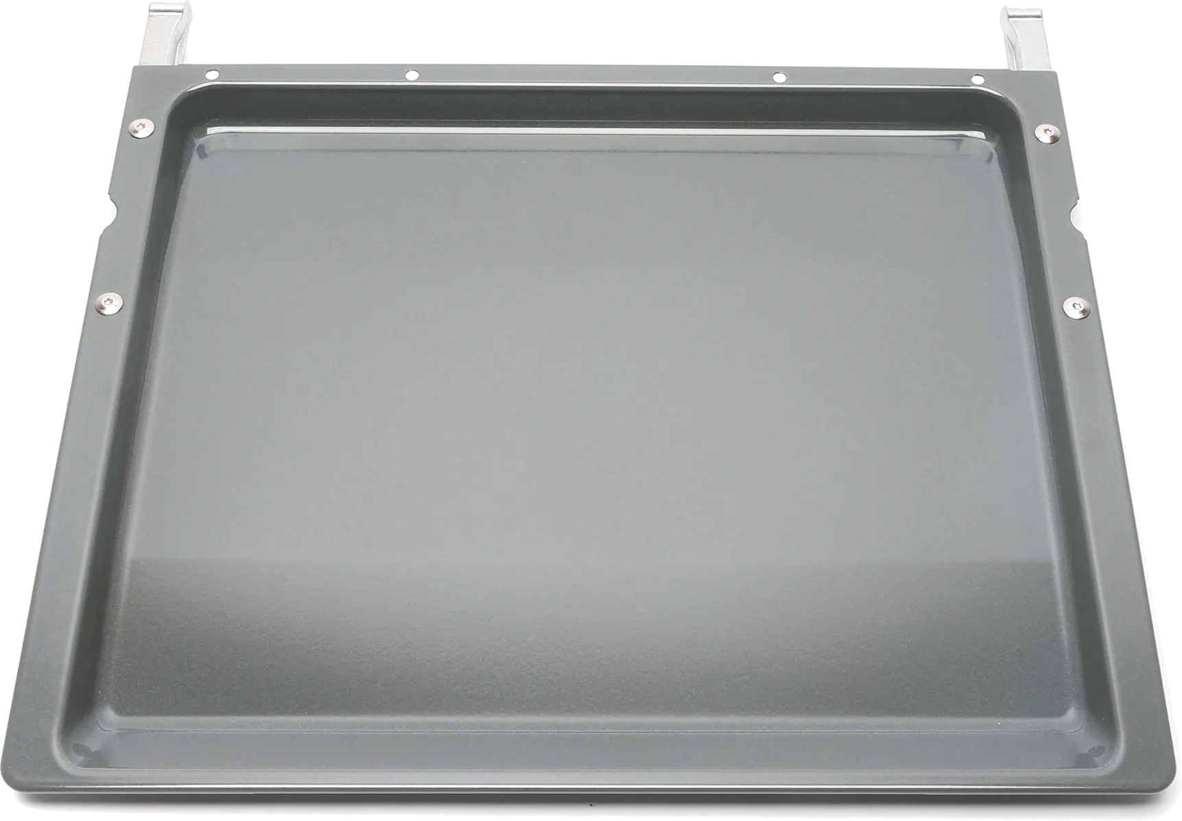 Baking tray enamel grey enamelbed with long holders, holder-set 645678 431 x 360 x 25 mm, non pyrolytic 