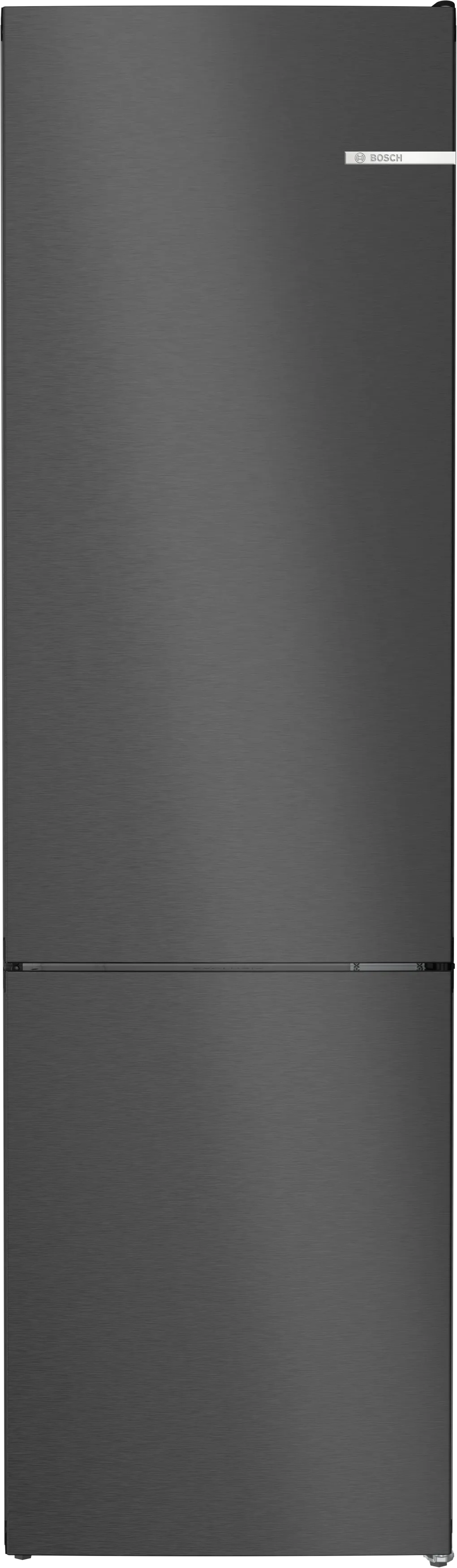 Series 4 free-standing fridge-freezer with freezer at bottom 203 x 60 cm Black inox-antifingerprint 