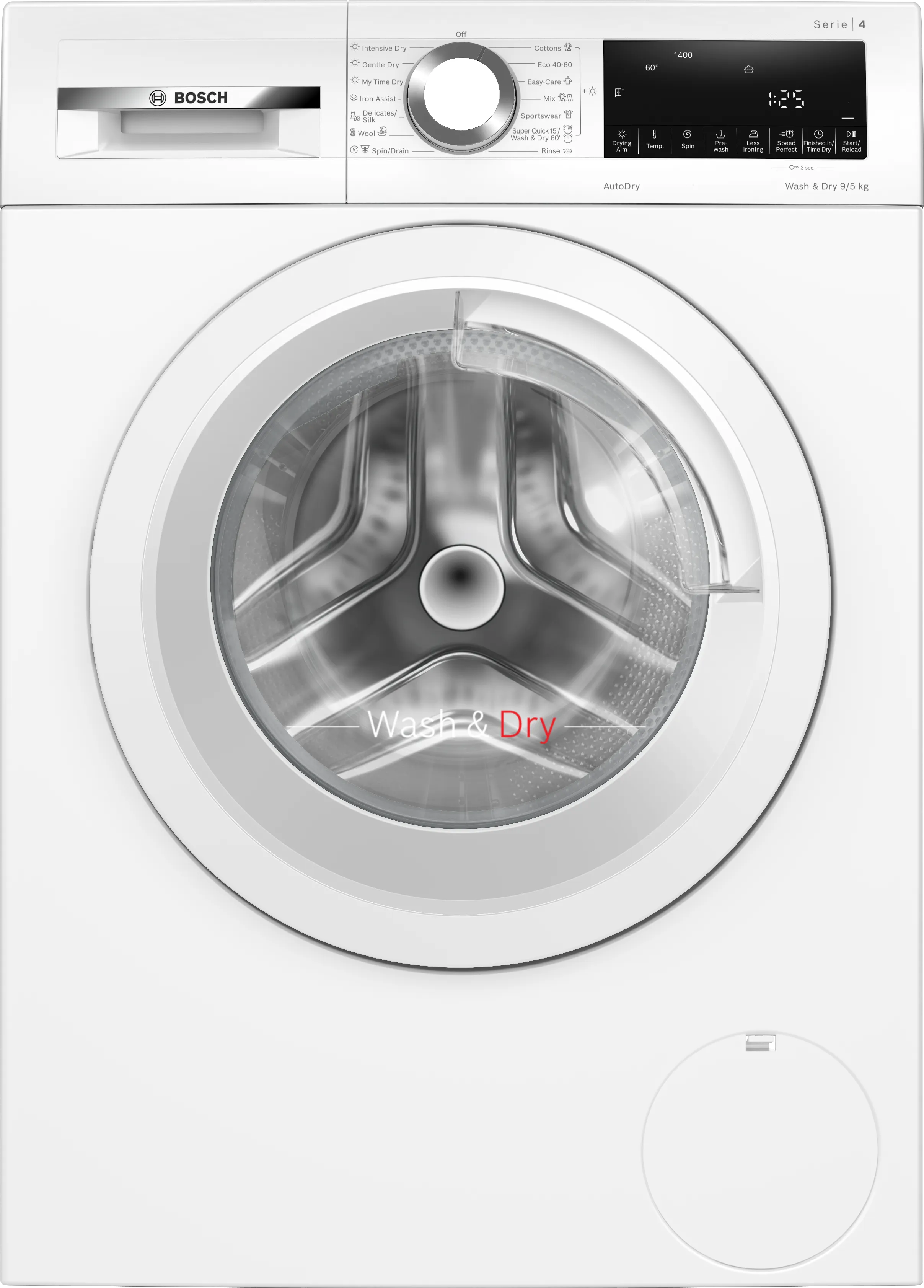 Seria 4 Mașina de spălat rufe cu uscător 9/5 kg 1400 rpm 