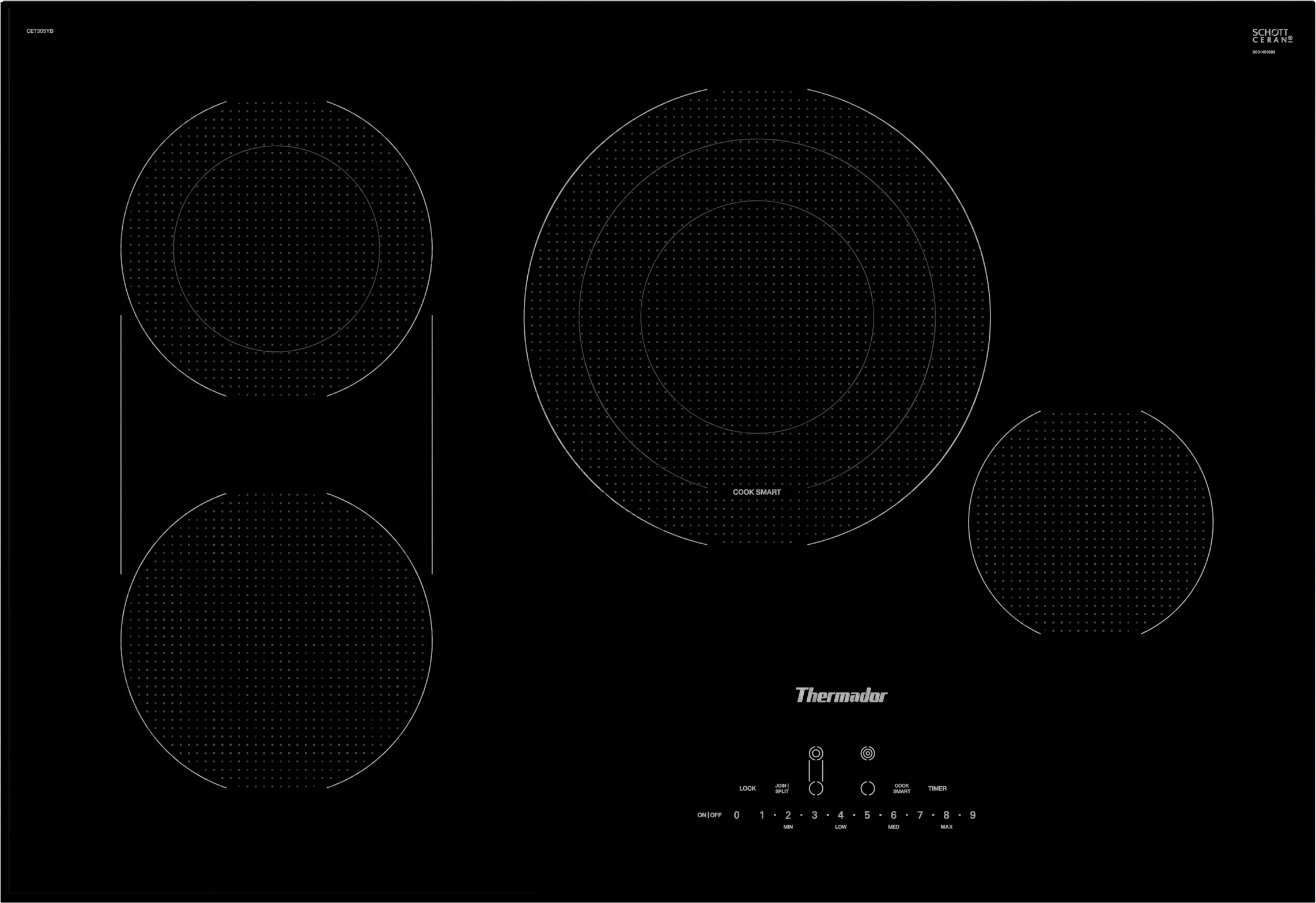 Touch Control Electric Cooktop 30'' Black, Without Frame 