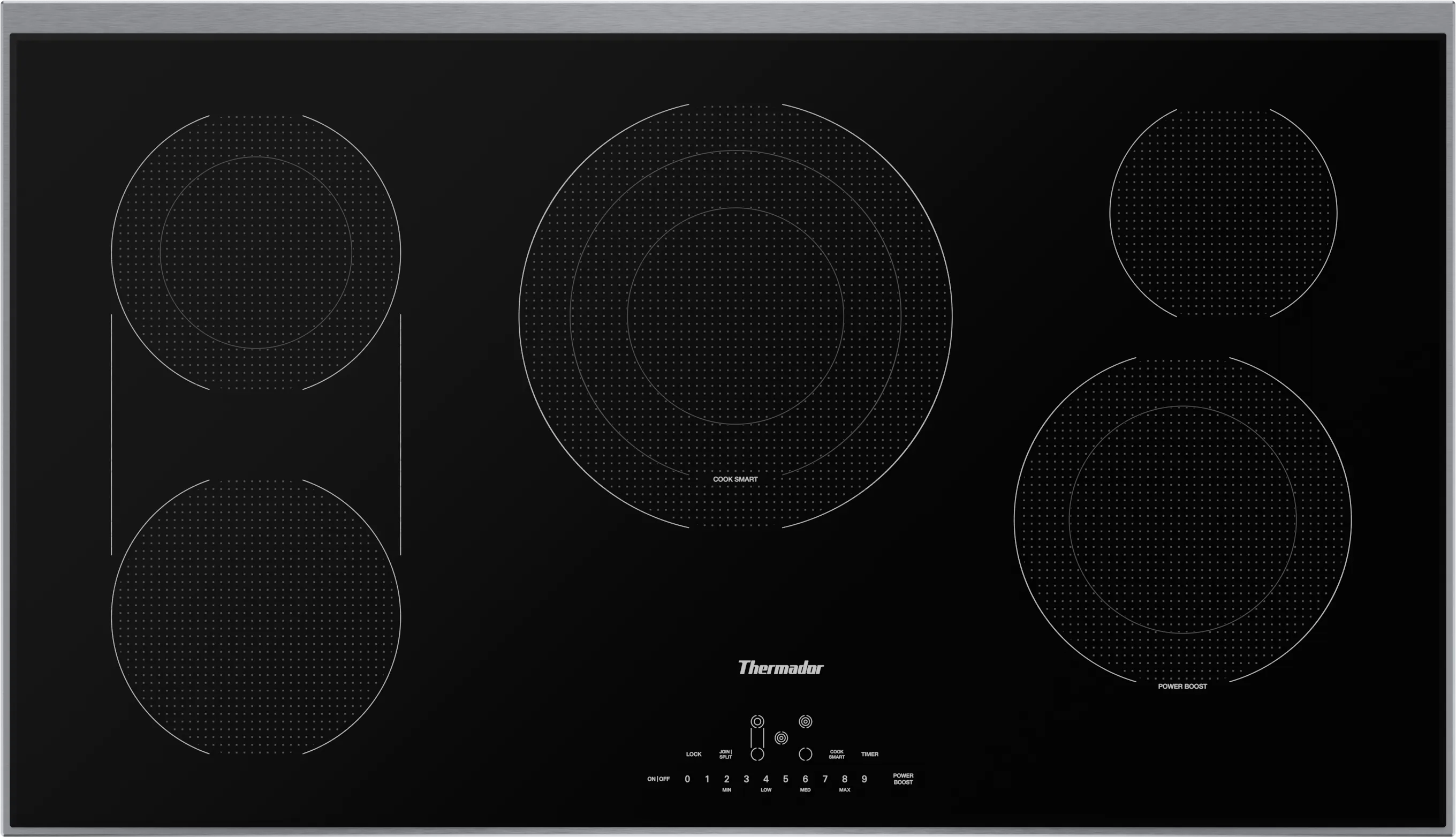 Touch Control Electric Cooktop 36'' Black, surface mount with frame 