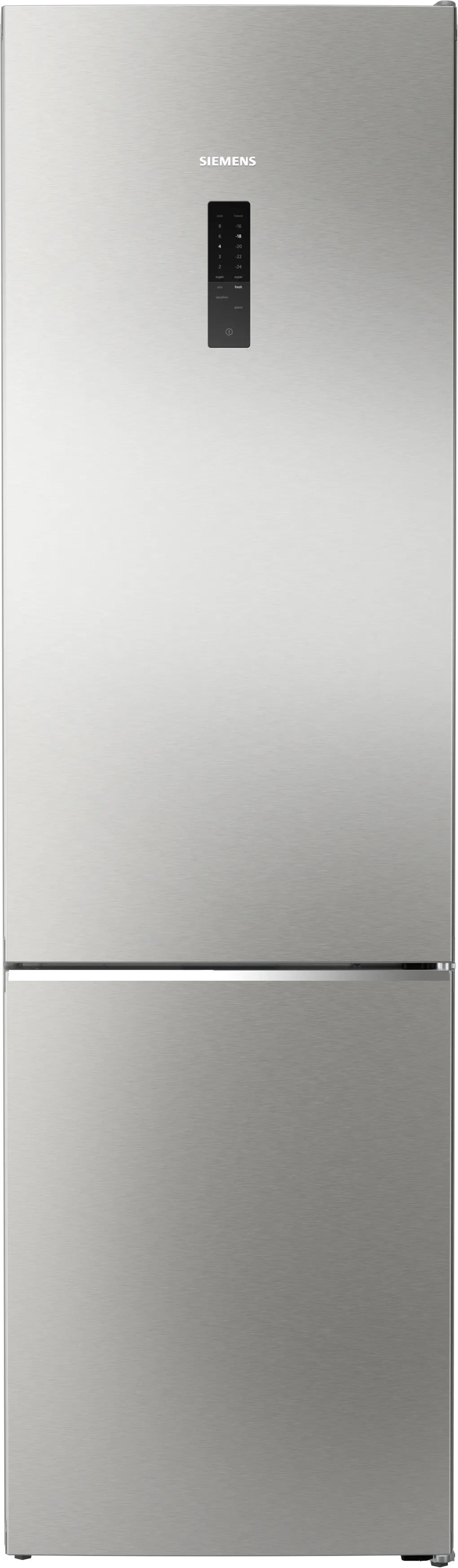iQ500 free-standing fridge-freezer with freezer at bottom 203 x 60 cm Brushed steel anti-fingerprint 