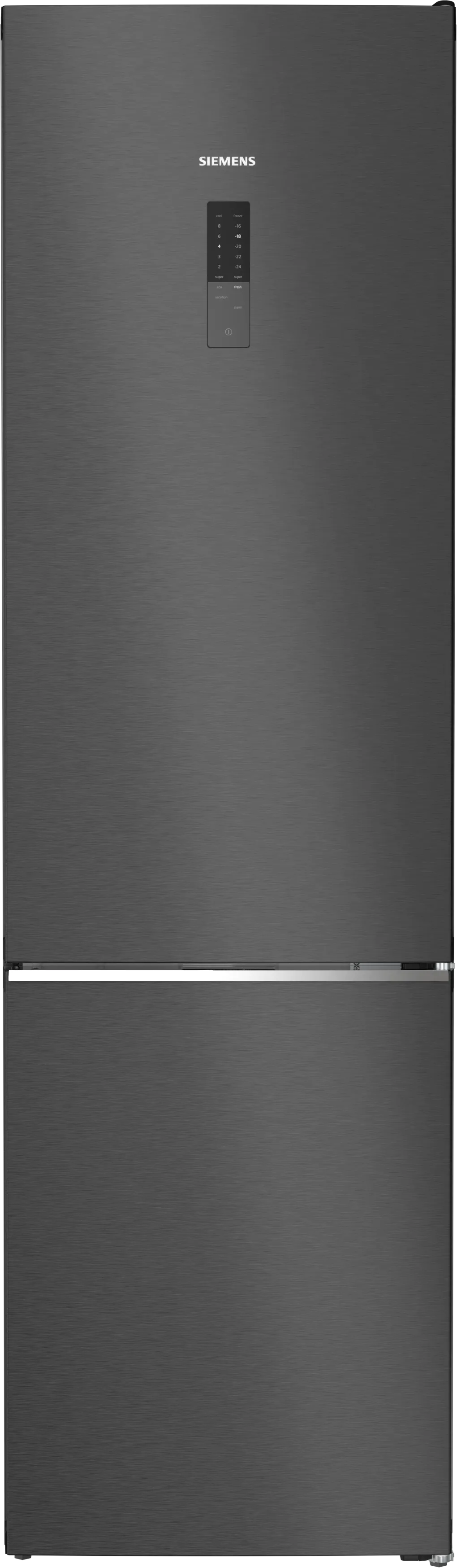 iQ500 free-standing fridge-freezer with freezer at bottom 203 x 60 cm Black stainless steel 