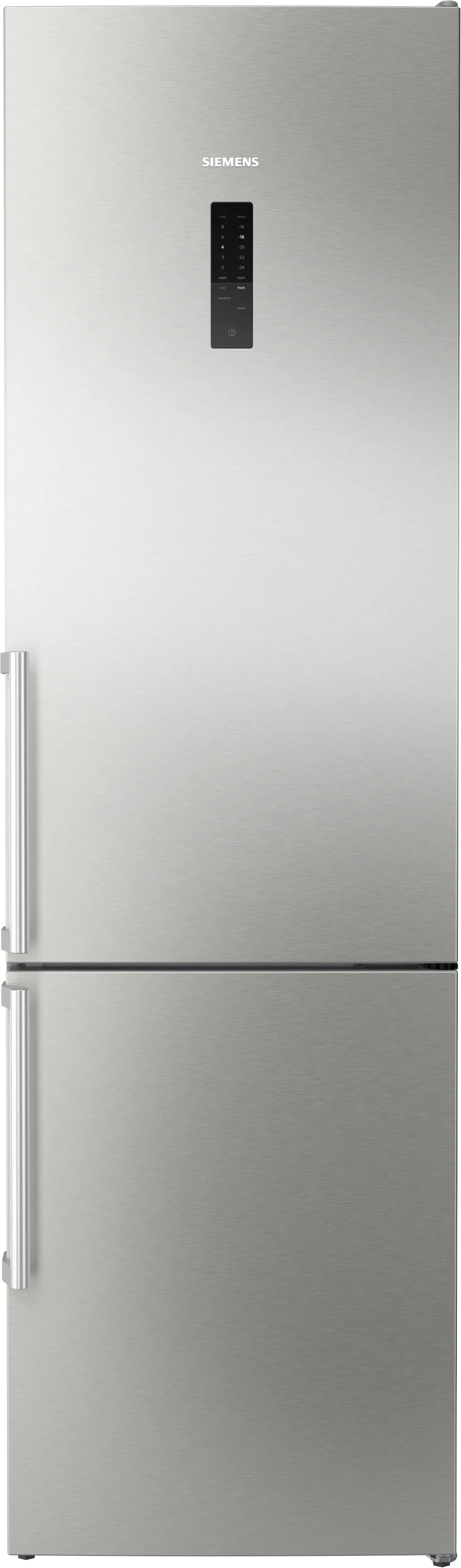 IQ300 free-standing fridge-freezer with freezer at bottom 203 x 60 cm Inox-easyclean 