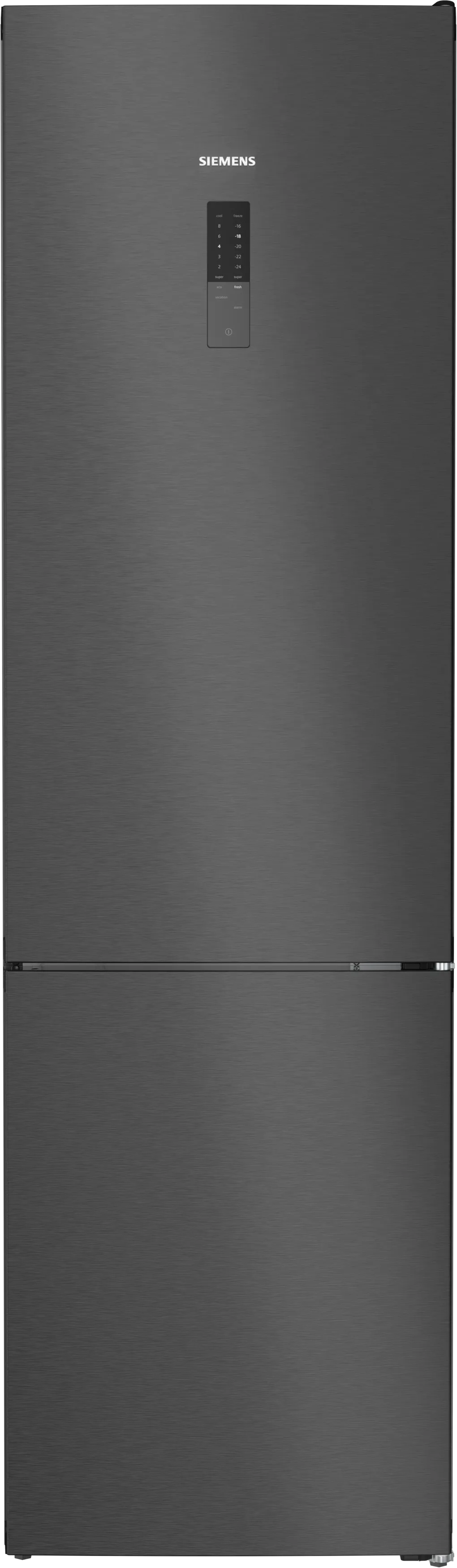 iQ300 free-standing fridge-freezer with freezer at bottom 203 x 60 cm Black stainless steel 