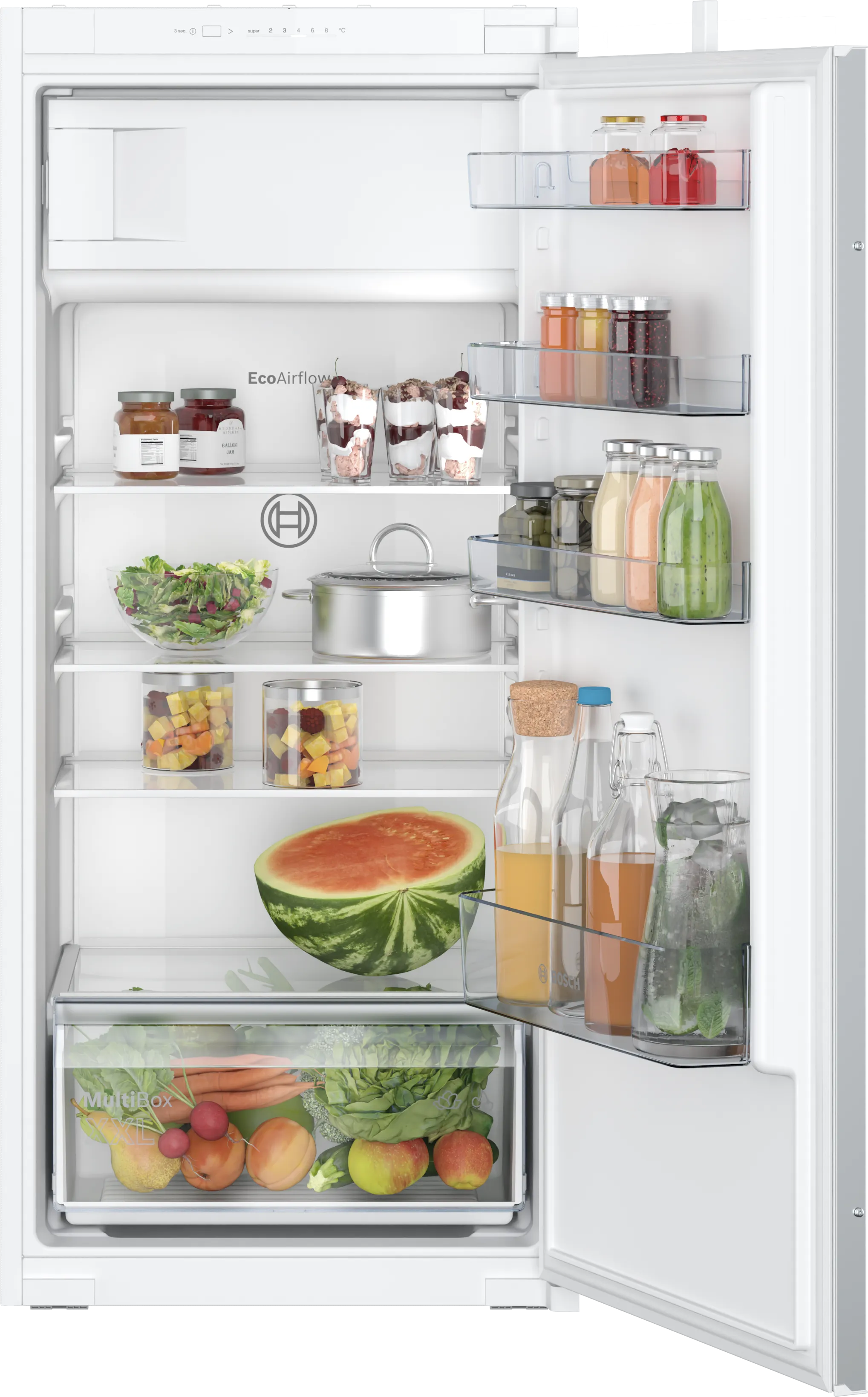 Series 2 built-in fridge with freezer section 122.5 x 56 cm sliding hinge 