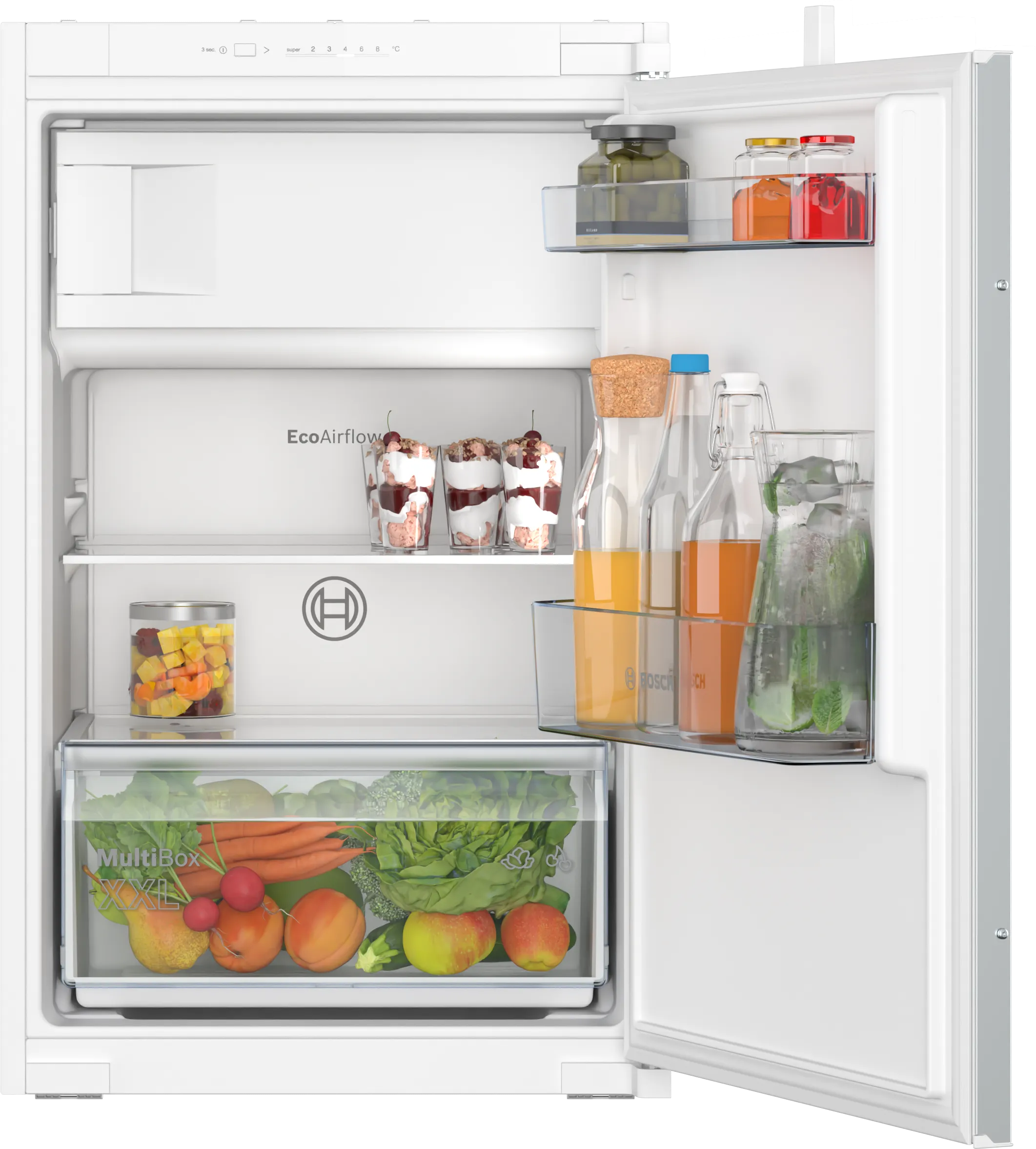 Série 2 built-in fridge with freezer section 88 x 56 cm Charnières à glissières 