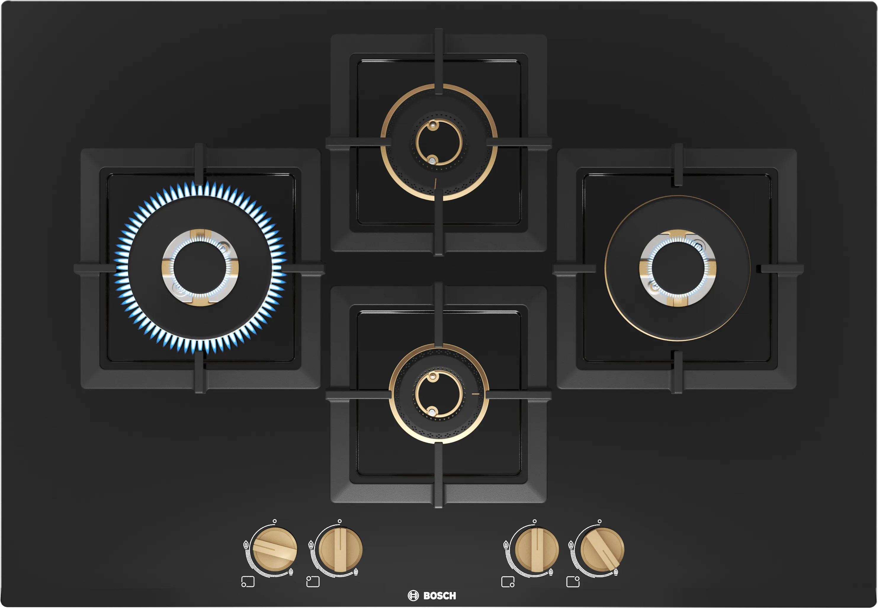 Series 6 Gas hob 75 cm Tempered glass, Black