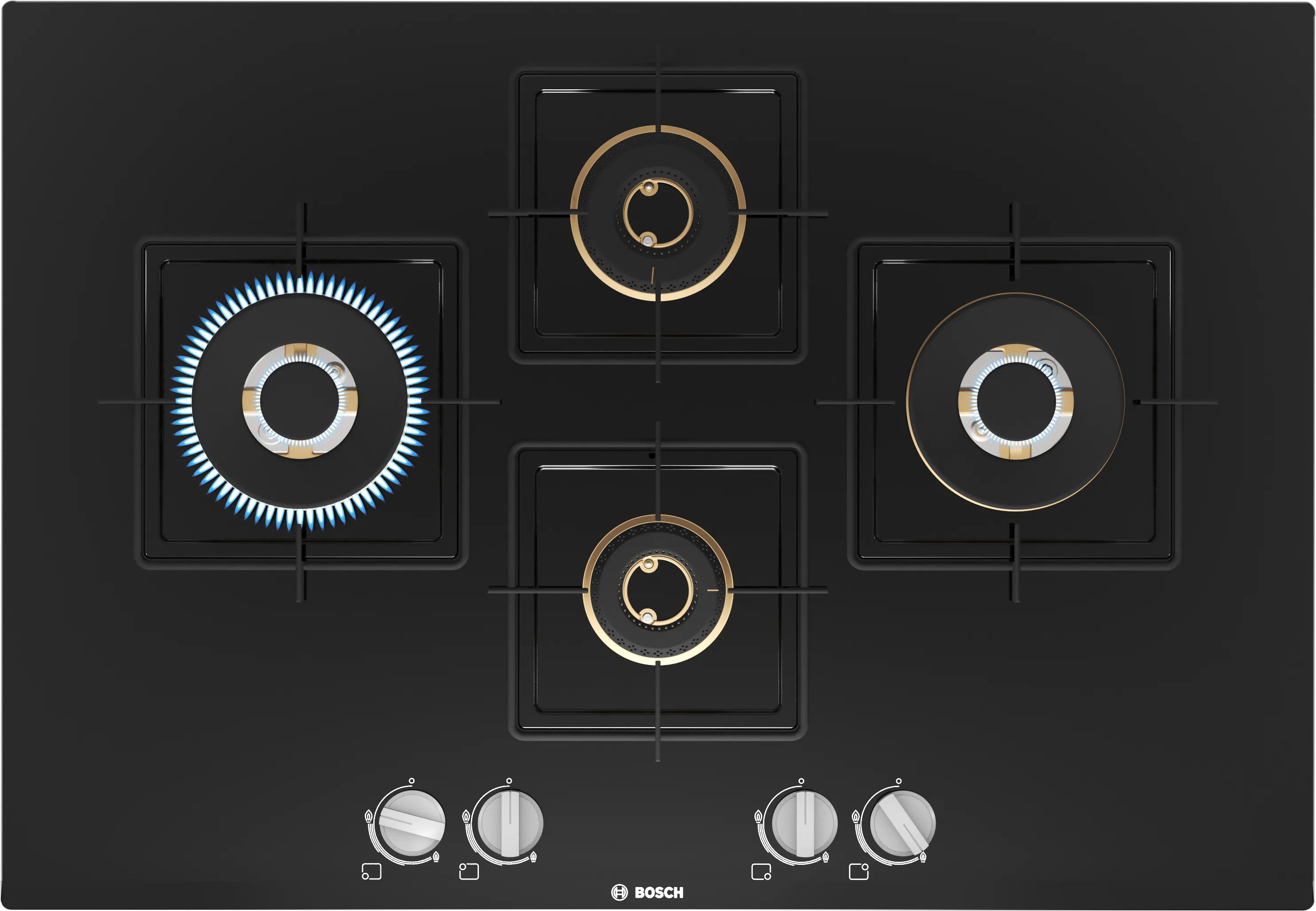 Series 6 Gas hob 75 cm Tempered glass, Black