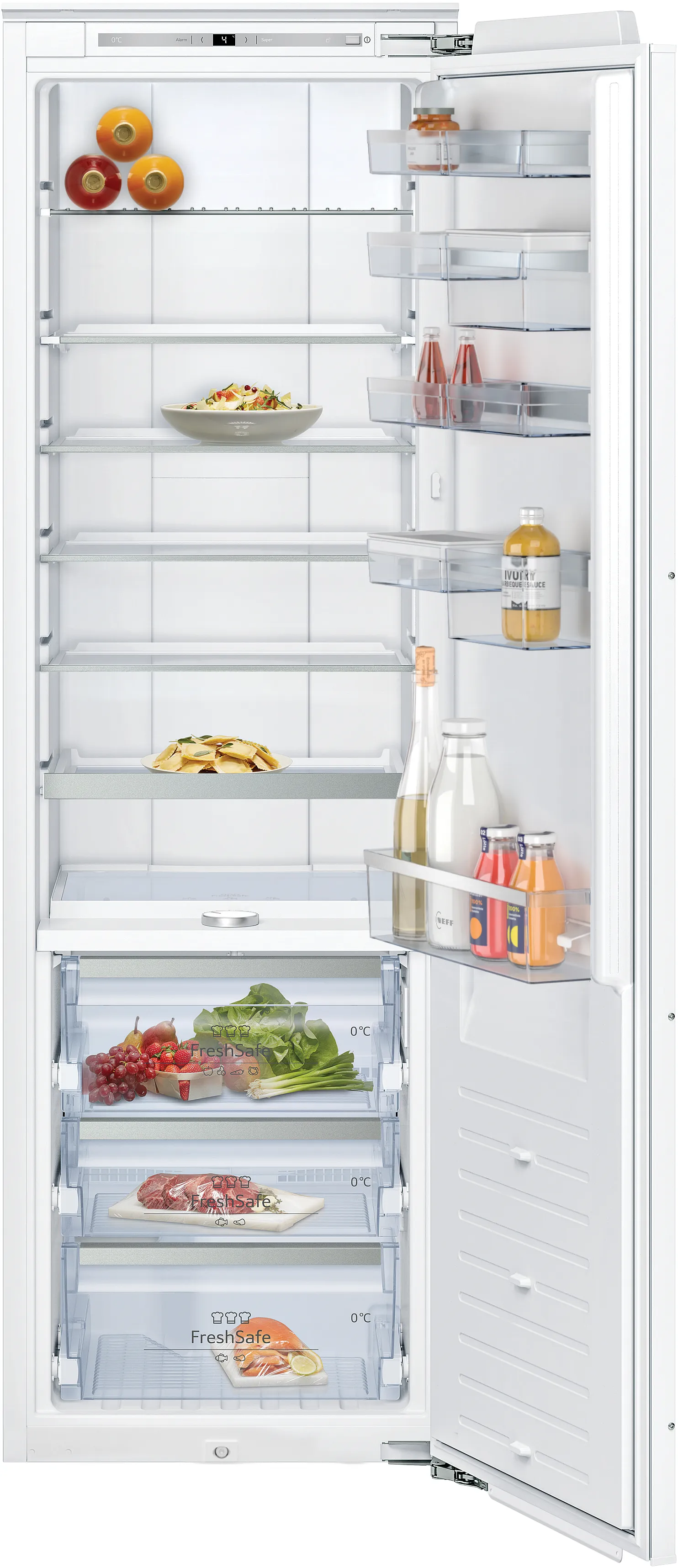 N 90 built-in fridge 177.5 x 56 cm soft close flat hinge 