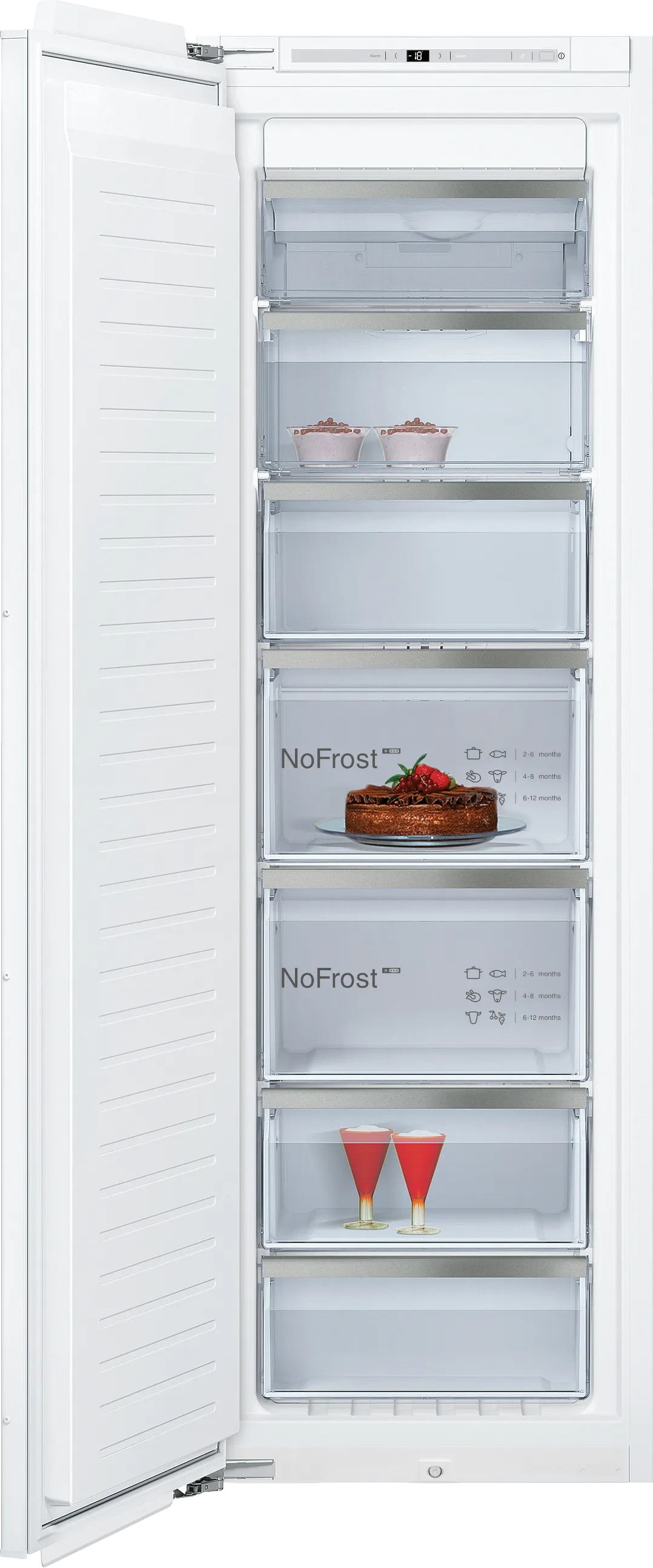 N 90 Built-in freezer 177.2 x 55.8 cm soft close flat hinge 