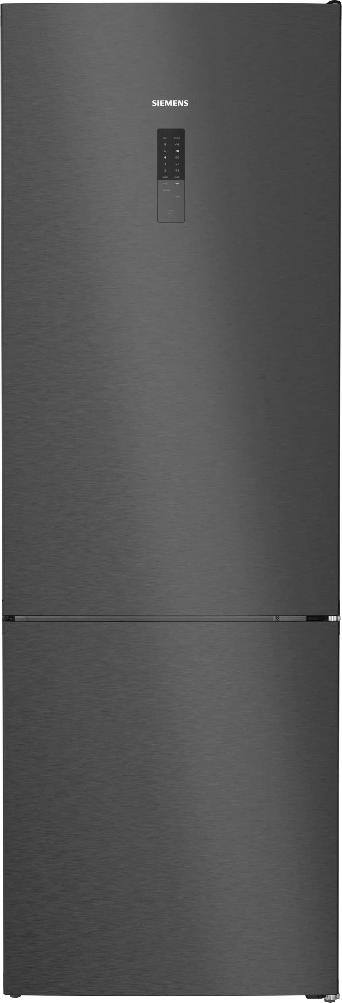 iQ300 Vrijstaande koel-vriescombinatie met bottom-freezer 203 x 70 cm Zwart geborsteld staal antiFingerprint 