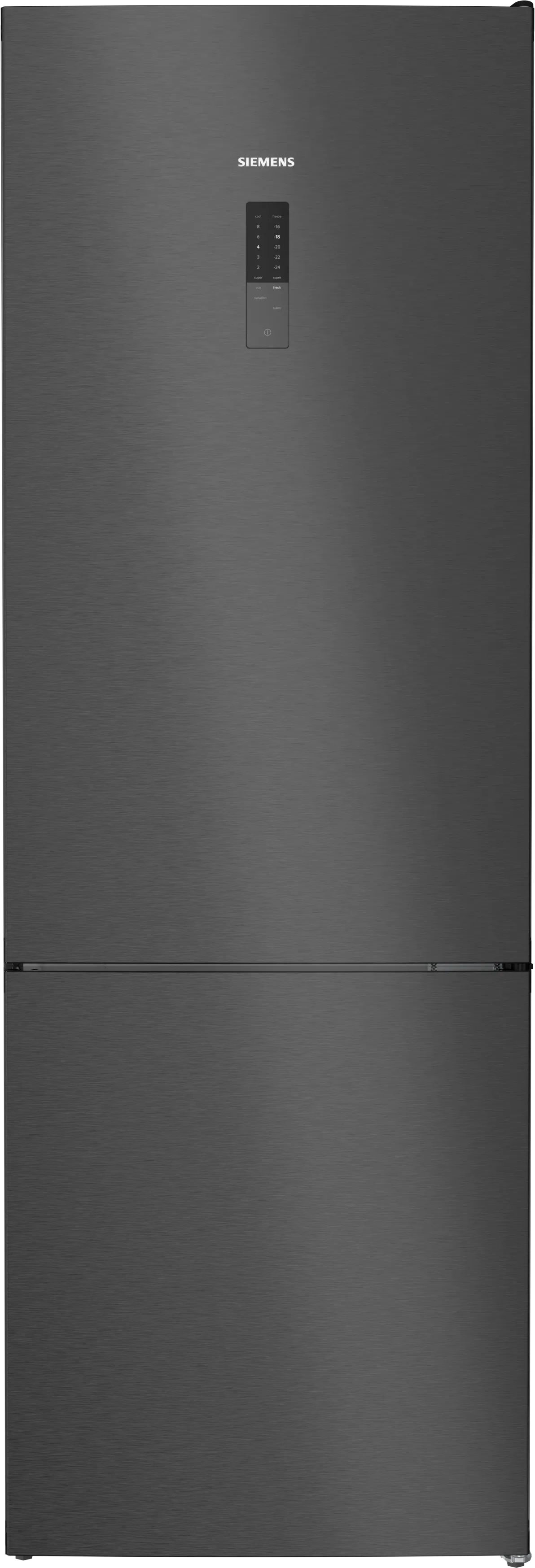 IQ300 free-standing fridge-freezer with freezer at bottom 203 x 70 cm Black stainless steel 