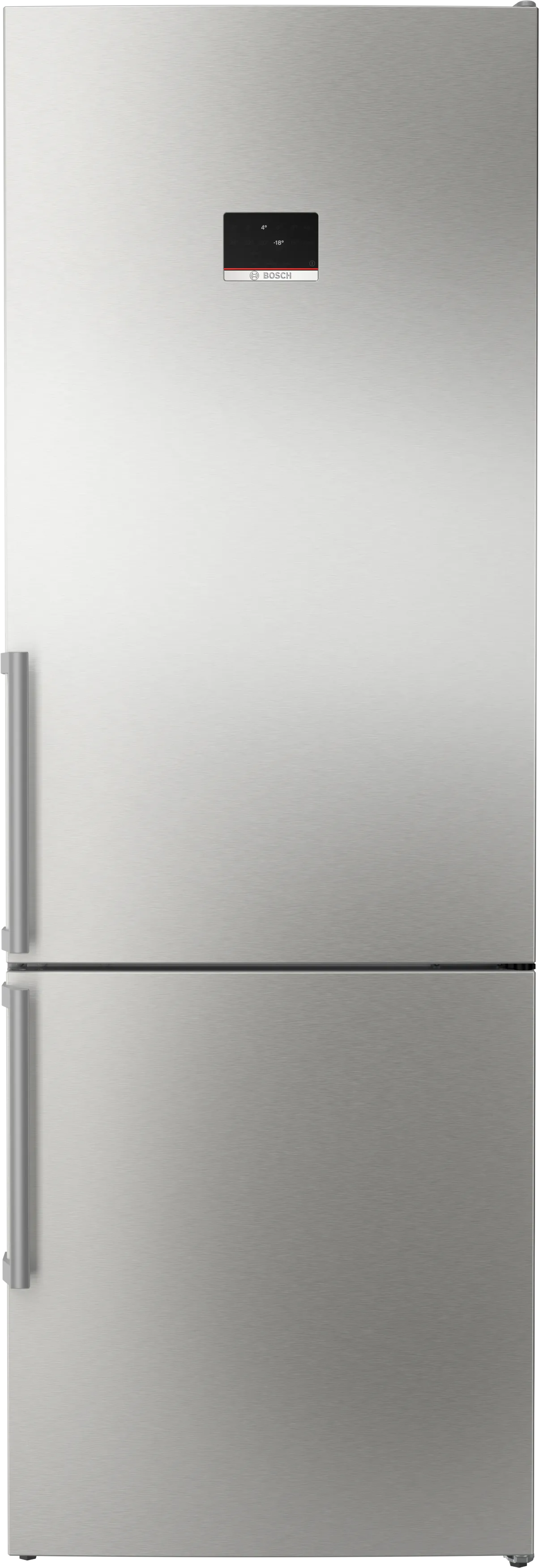 Series 4 free-standing fridge-freezer with freezer at bottom 203 x 70 cm Brushed steel anti-fingerprint 