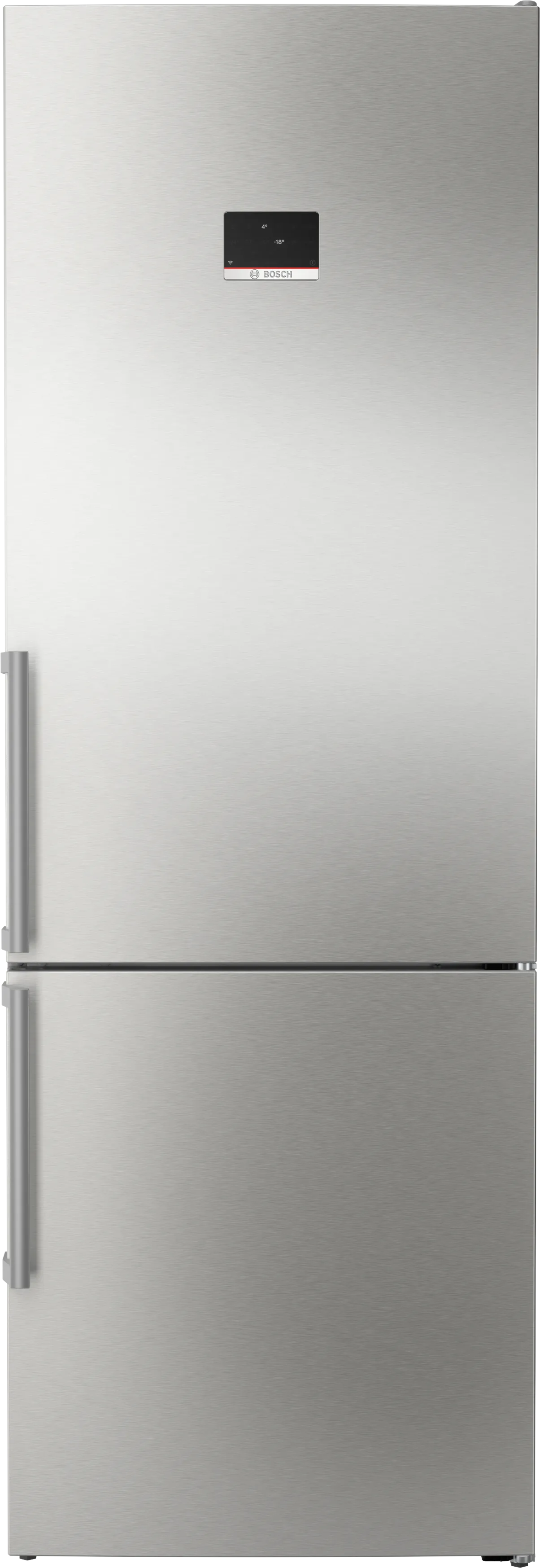 Serie 6 Prostostoječi hladilnik z zamrzovalnikom spodaj 203 x 70 cm Inox z zaščito proti prstnim odtisom 