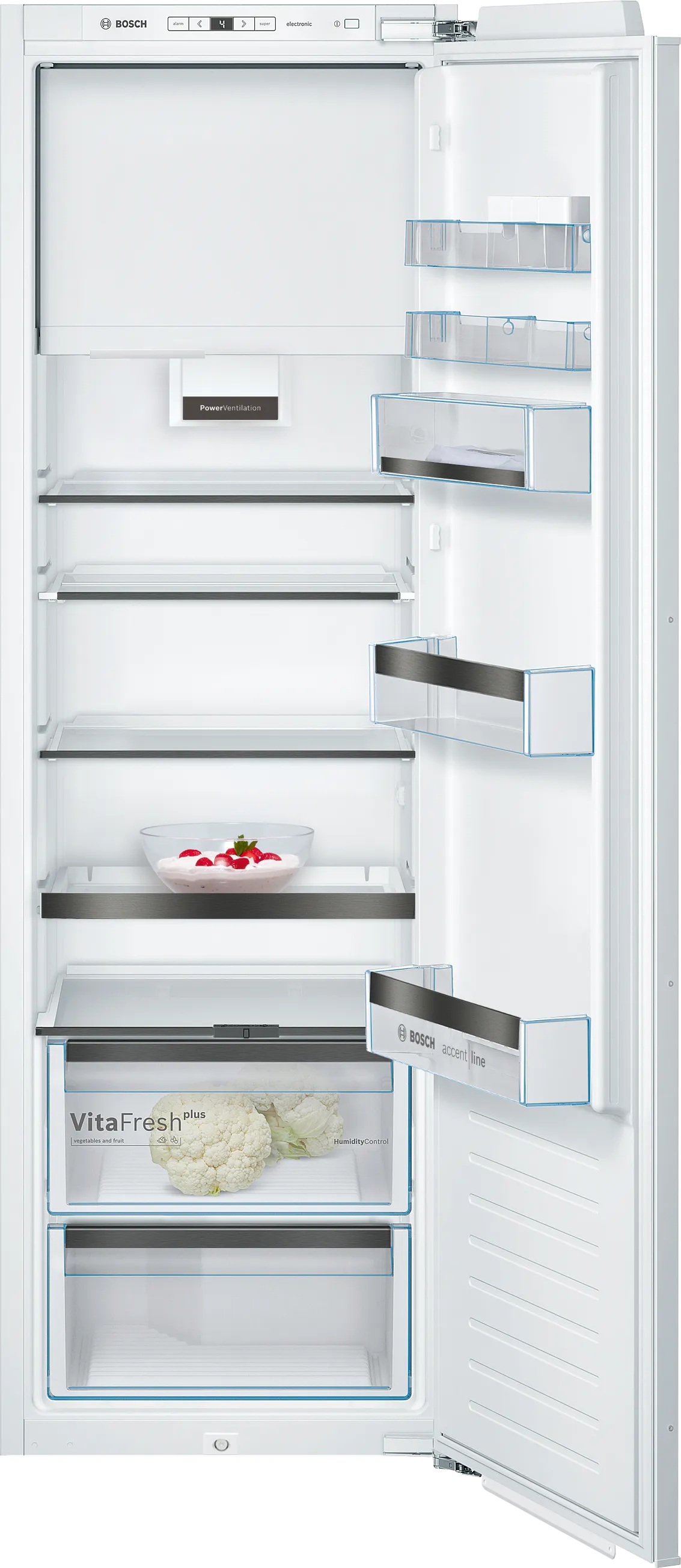 Serie 6 Einbau-Kühlschrank mit Gefrierfach 177.5 x 56 cm Flachscharnier mit Softeinzug 