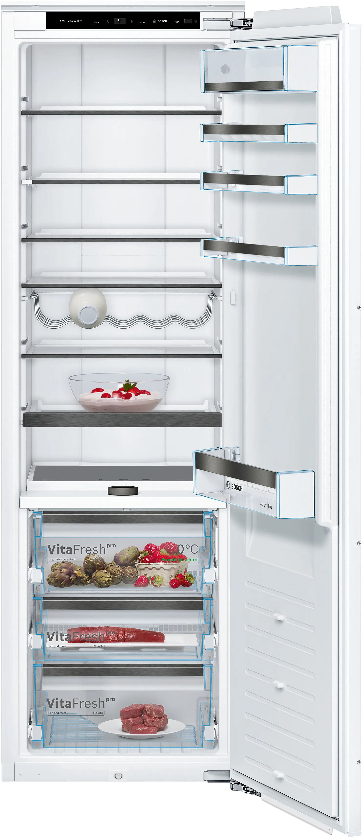 Series 8 built-in fridge 177.5 x 56 cm soft close flat hinge 