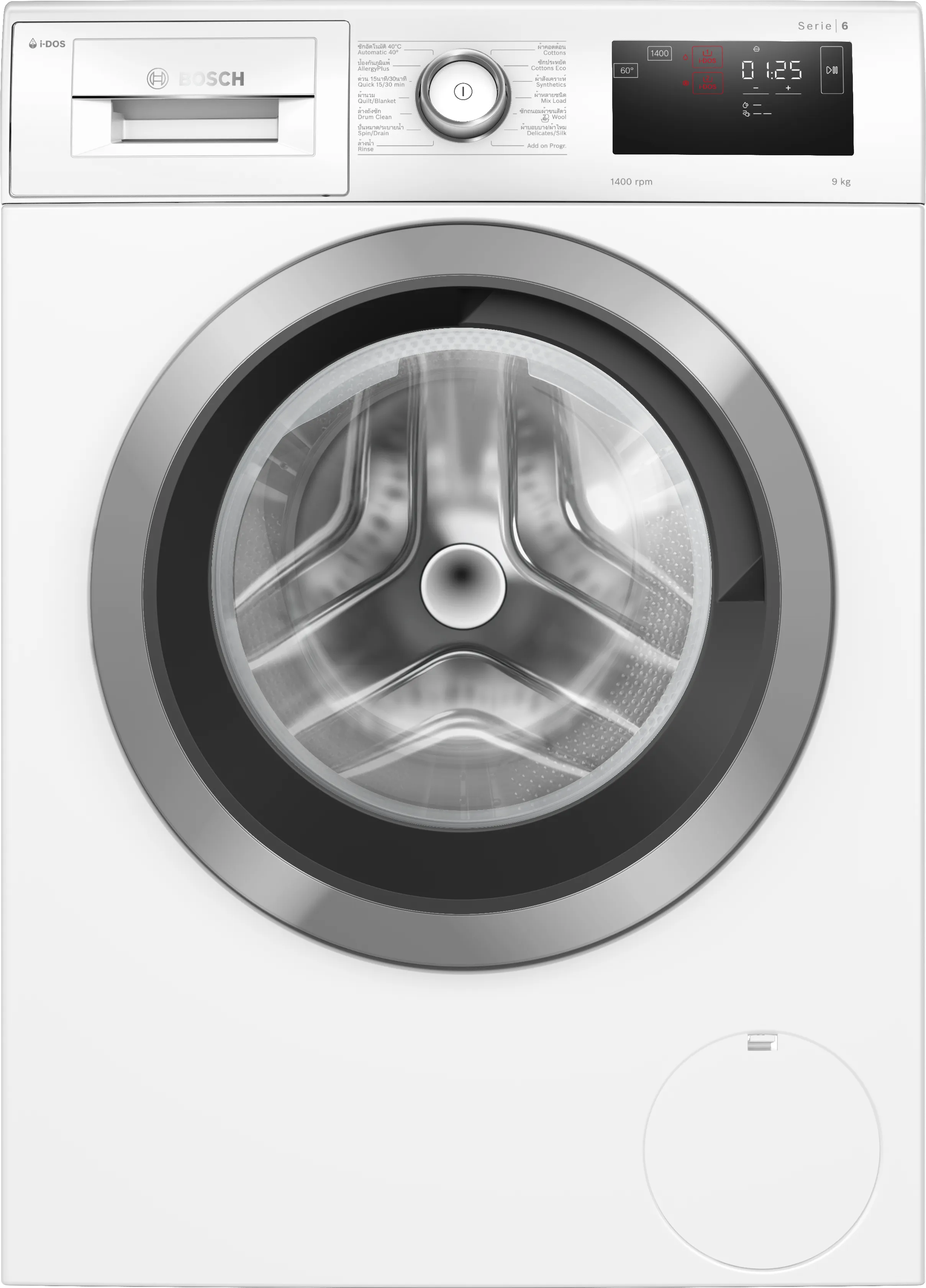 Series 6 washing machine, frontloader fullsize 9 kg 1400 rpm 