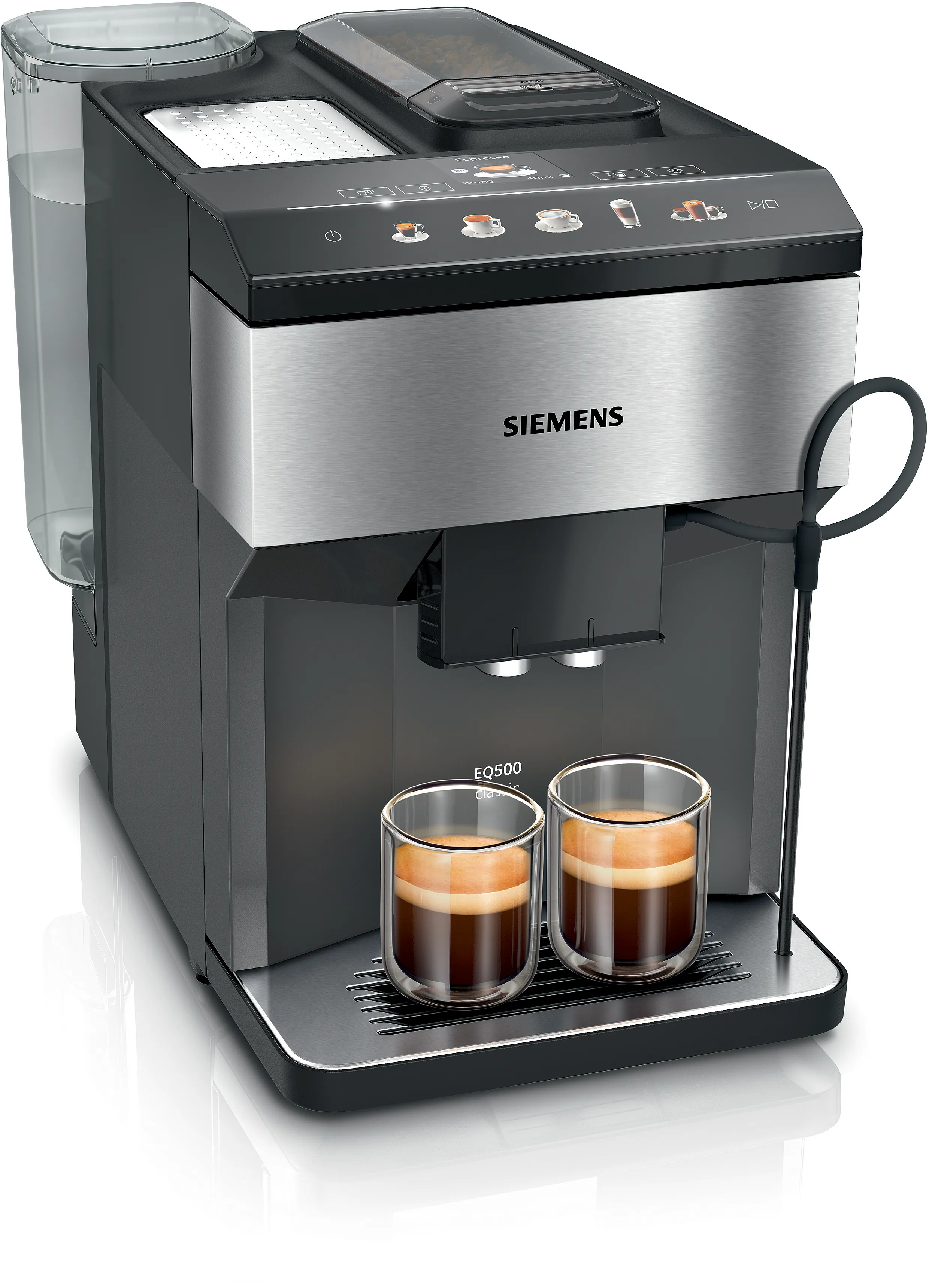 Machine à espresso entièrement automatique EQ500 classic Acier inox, Noir 