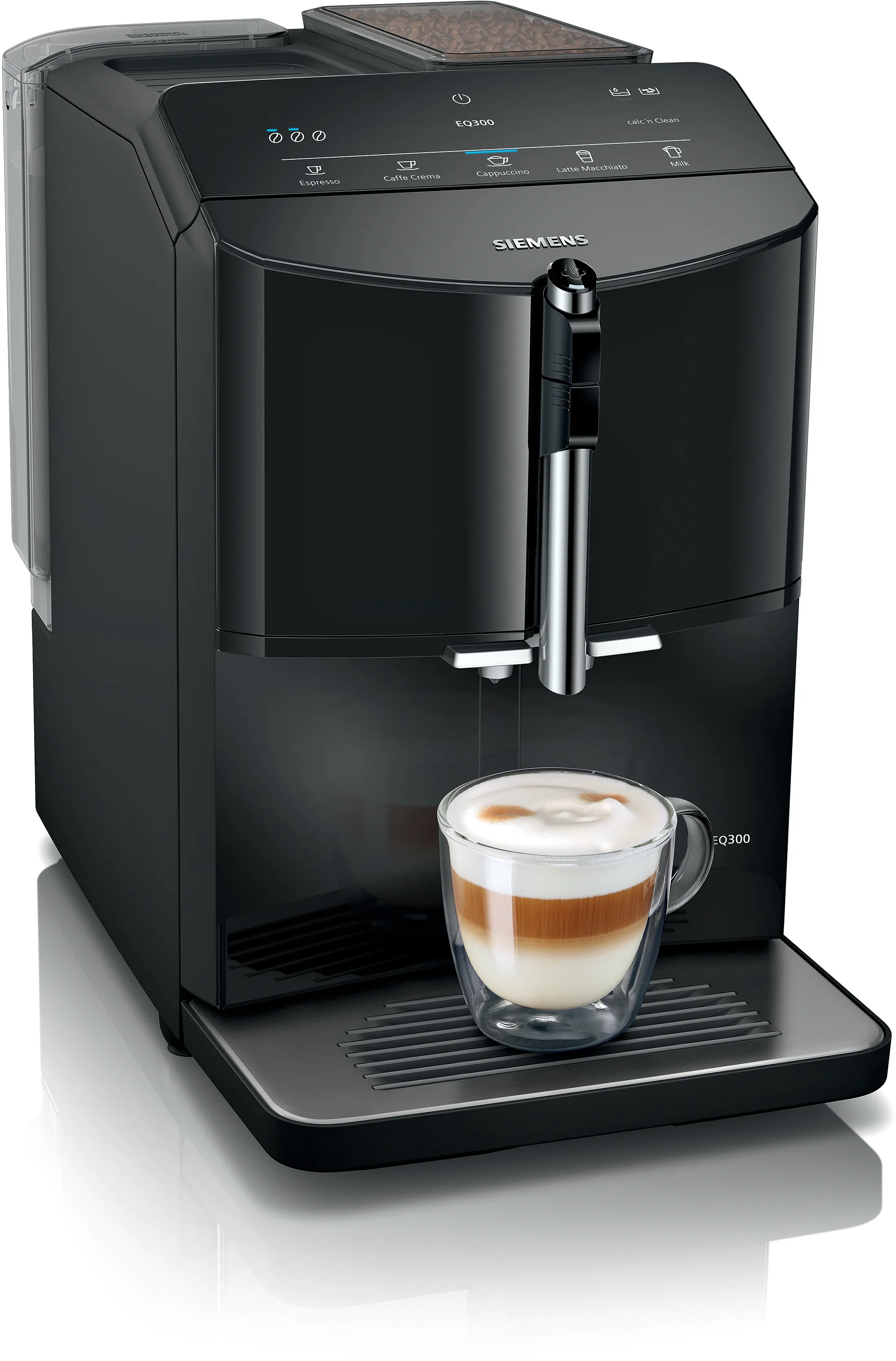 Fuldautomatisk kaffemaskine EQ300 Piano sort 