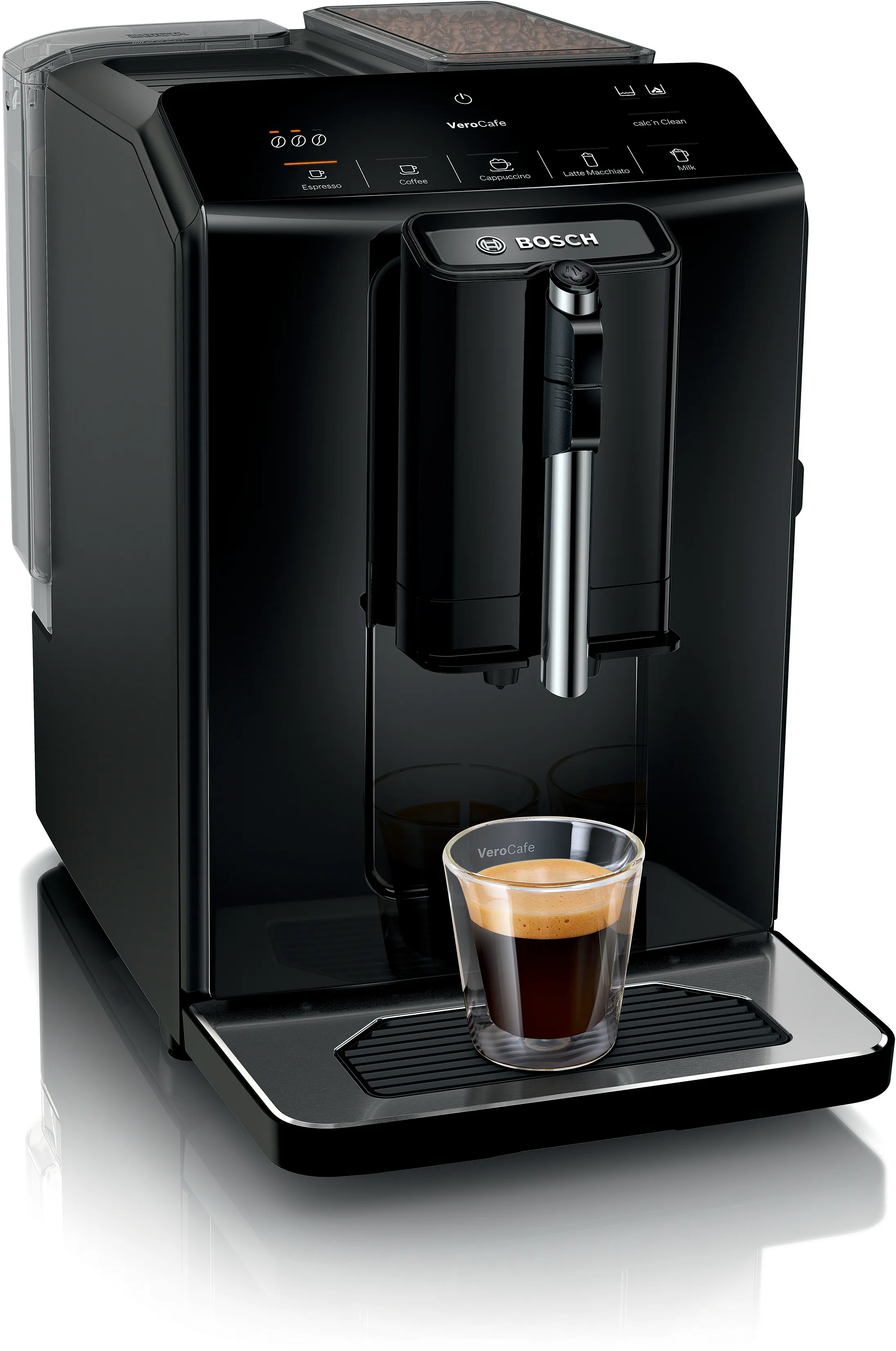 Serie 2 Kaffeevollautomat VeroCafe Klavierlack schwarz, Wassertank 