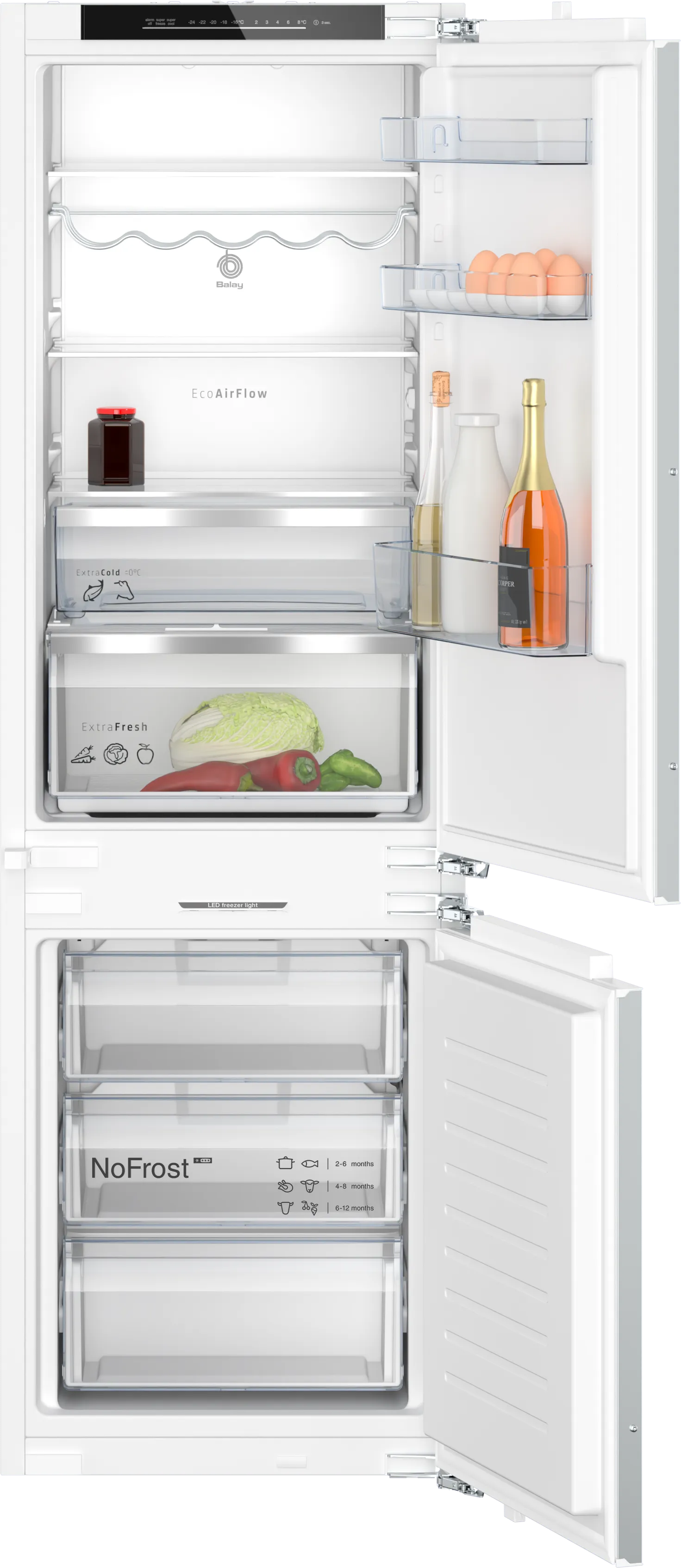 Frigorífico combi integrable 177.2 x 55.8 cm Cierre SoftClose con puerta fija